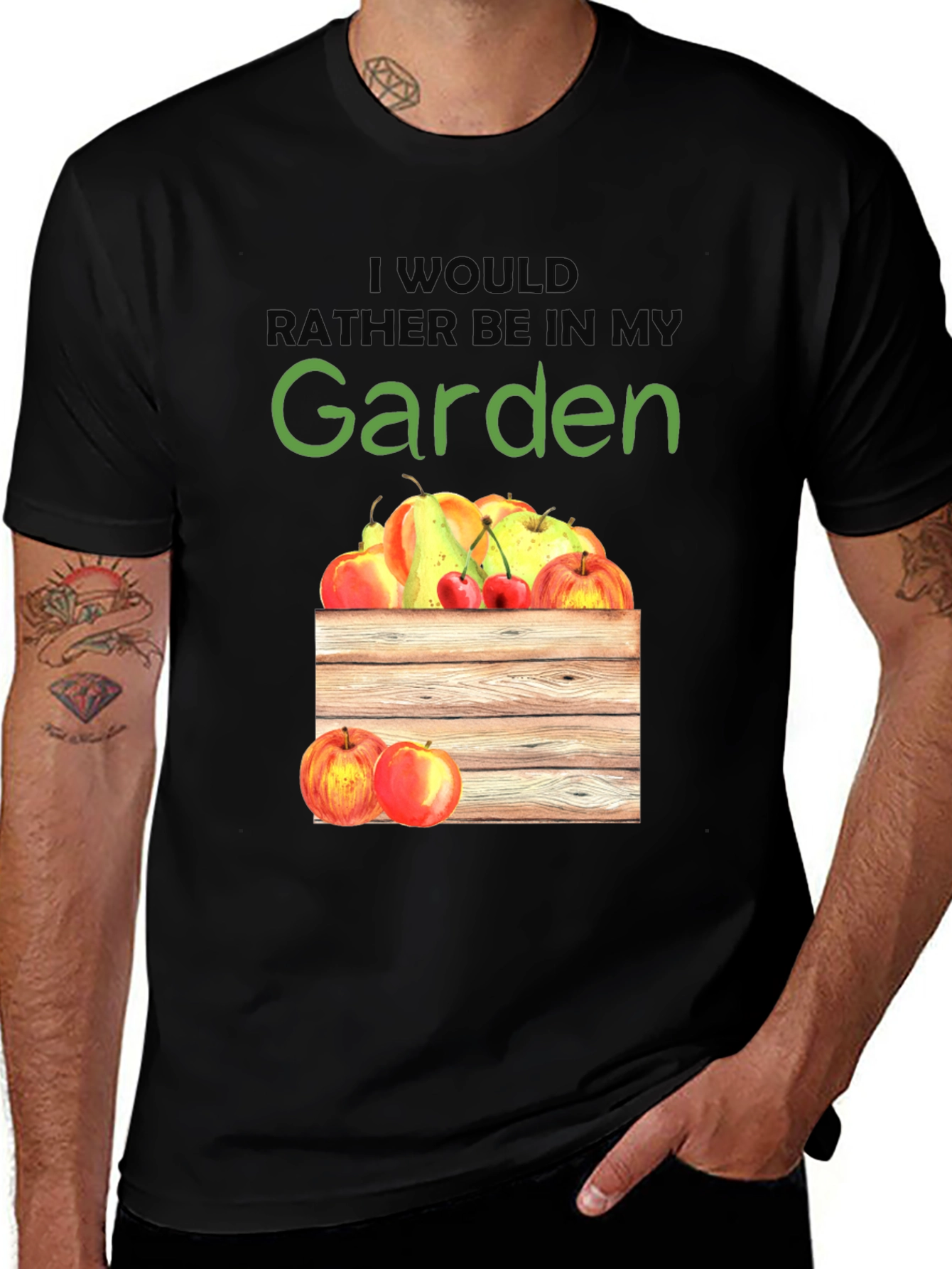 Garden Lover T-Shirt with Fruit Crate Design