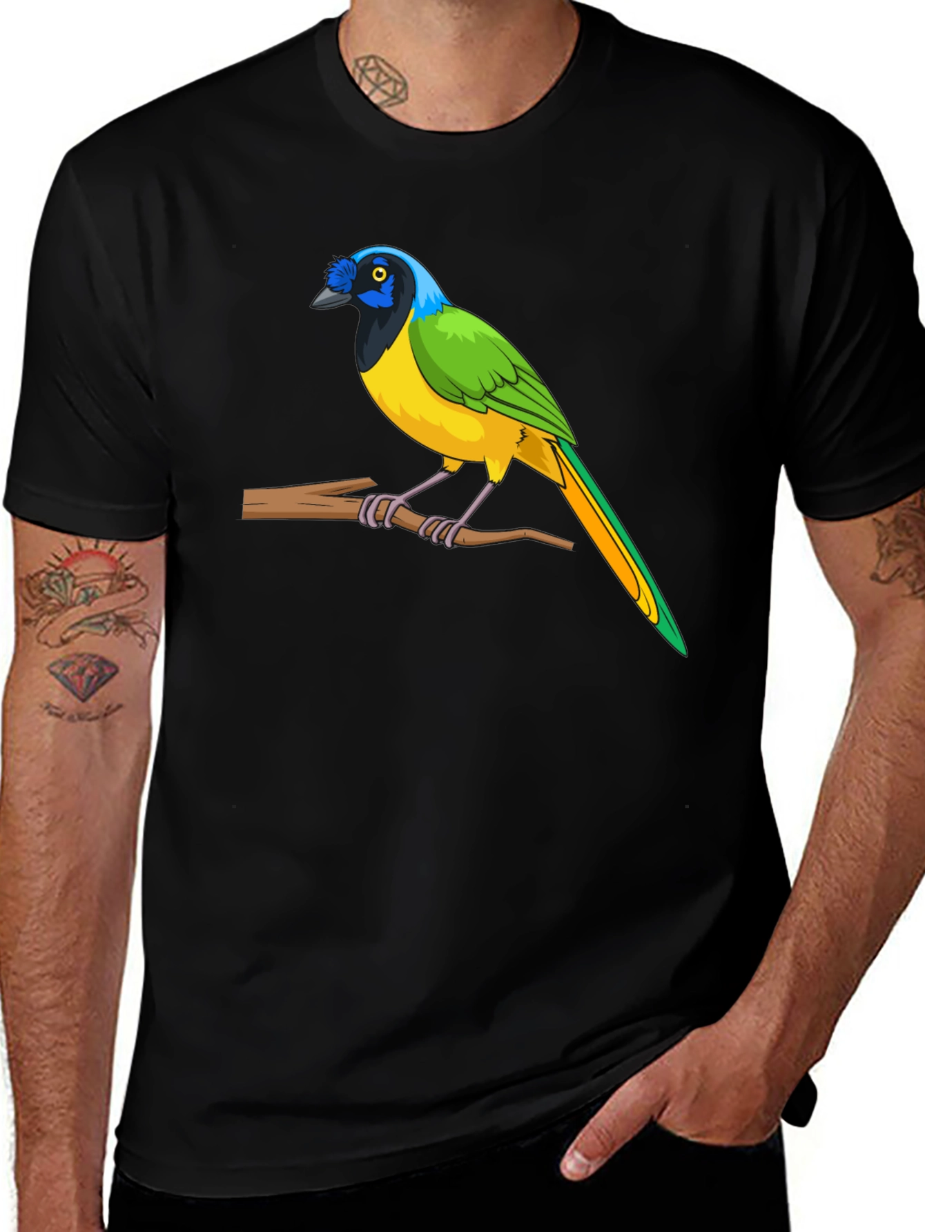 Variant 6 of Colorful Bird Graphic T-Shirt