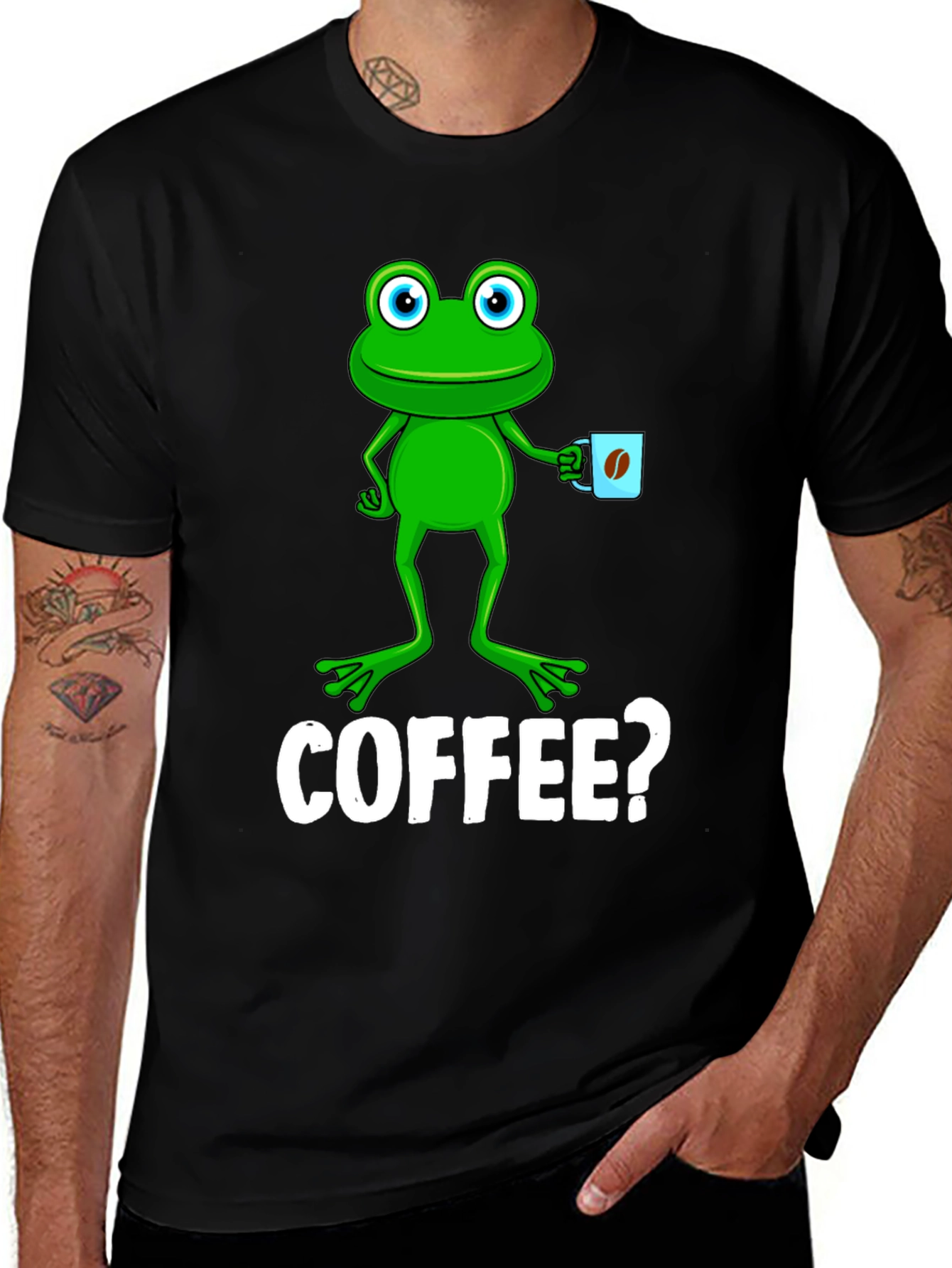 Variant 21 of Frog Coffee T-Shirt - Quirky Graphic Tee
