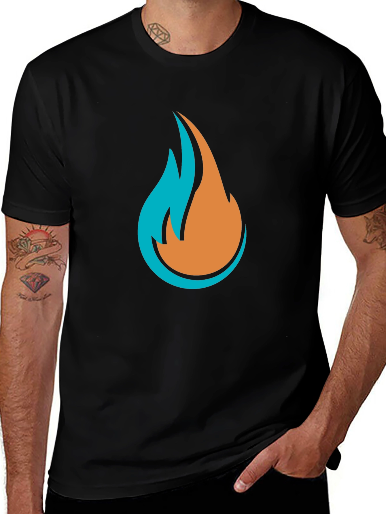 Variant 13 of Flame Graphic Black T-Shirt