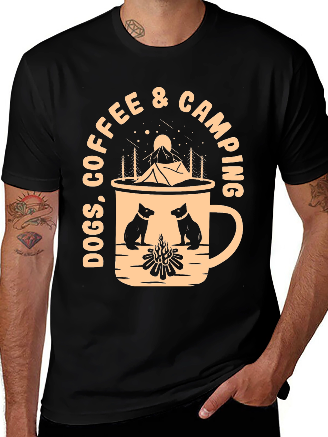 Variant 16 of Dogs, Coffee, & Camping T-Shirt