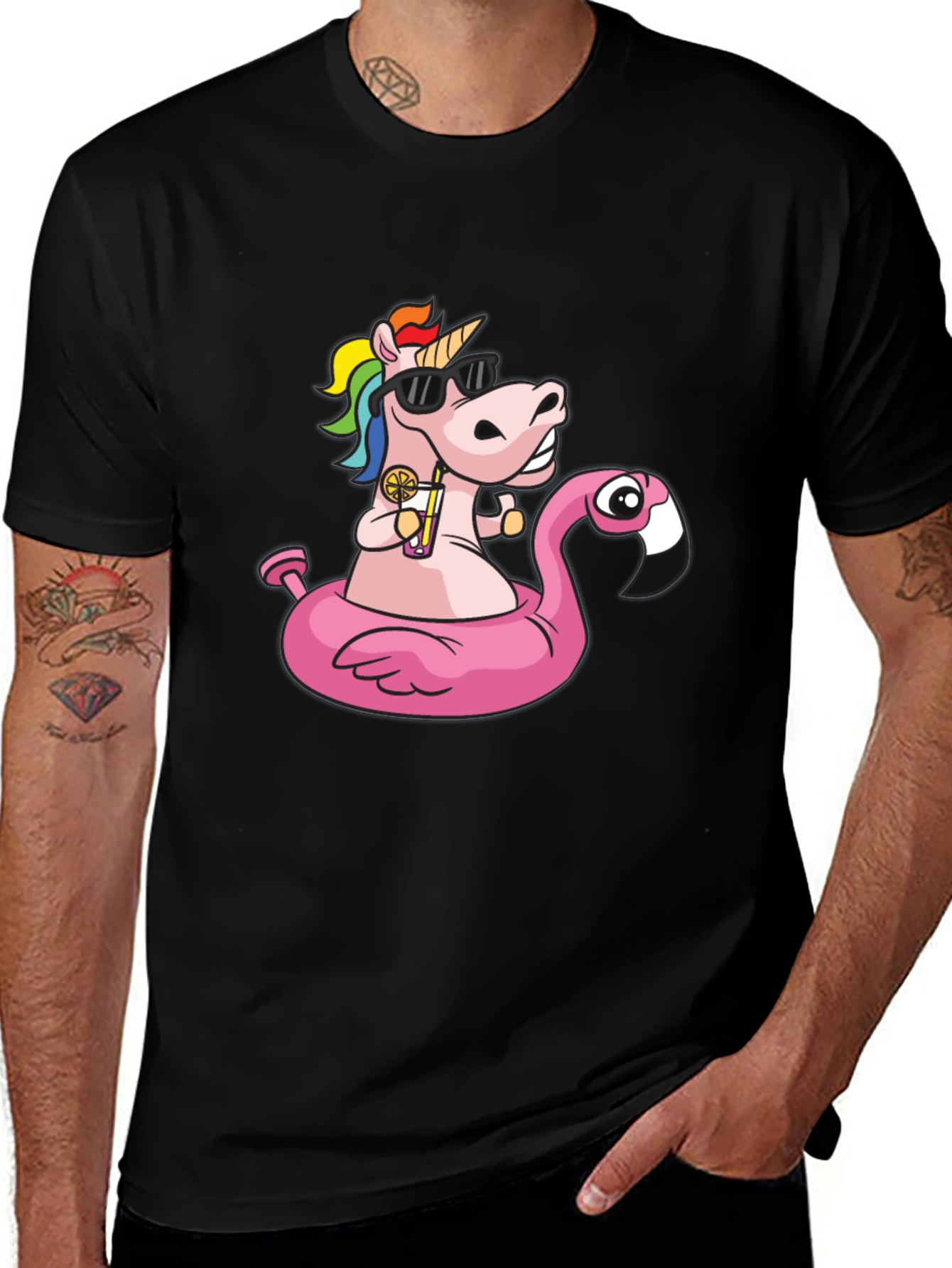 Variant 26 of Unicorn Flamingo Pool Party T-Shirt