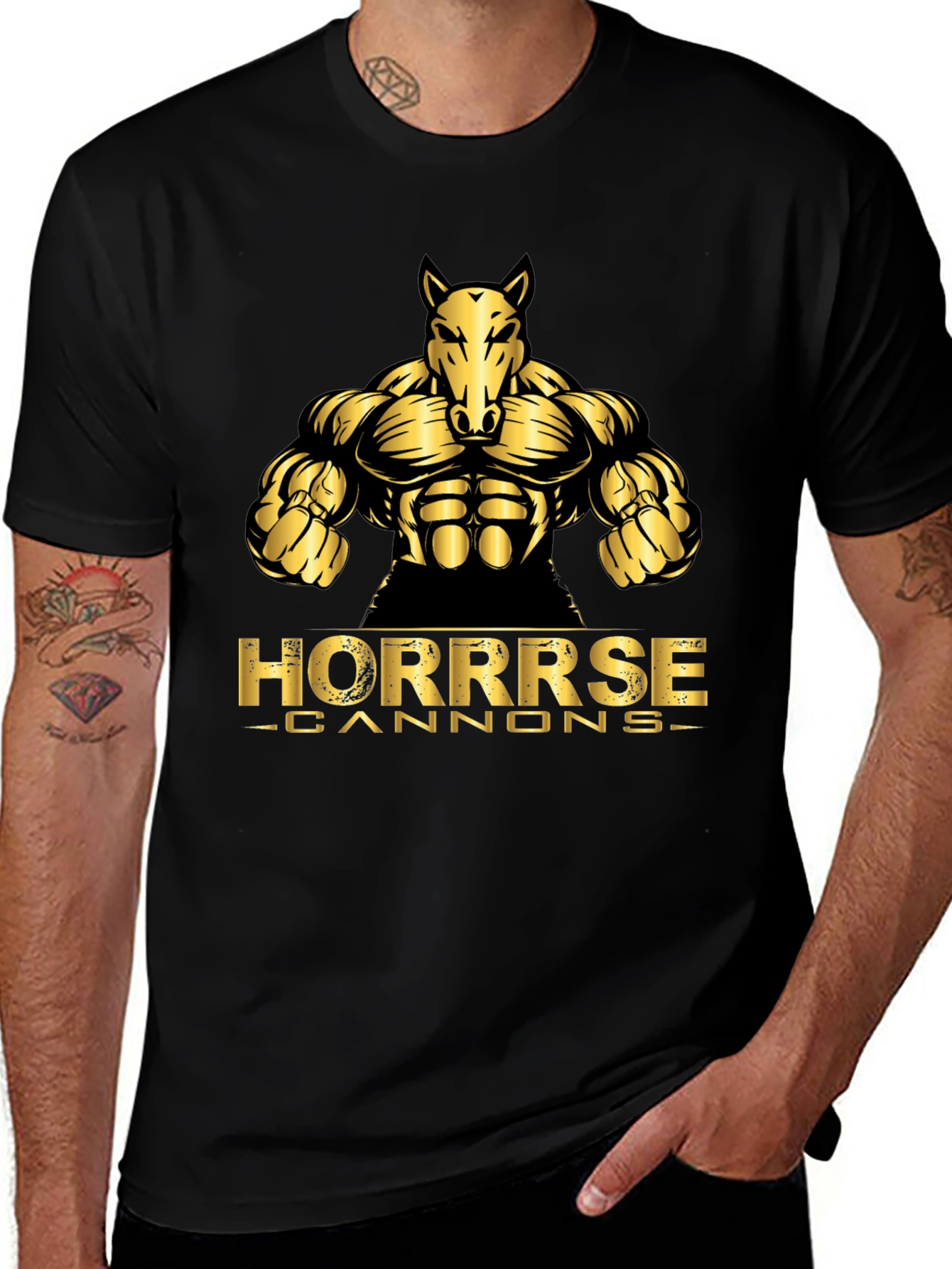 Variant 20 of Horrrse Cannons Black Graphic Tee