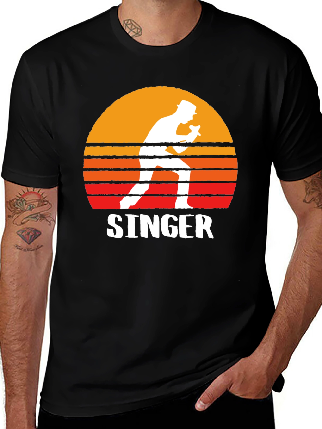 Variant 14 of Retro Sunset Singer Graphic T-Shirt