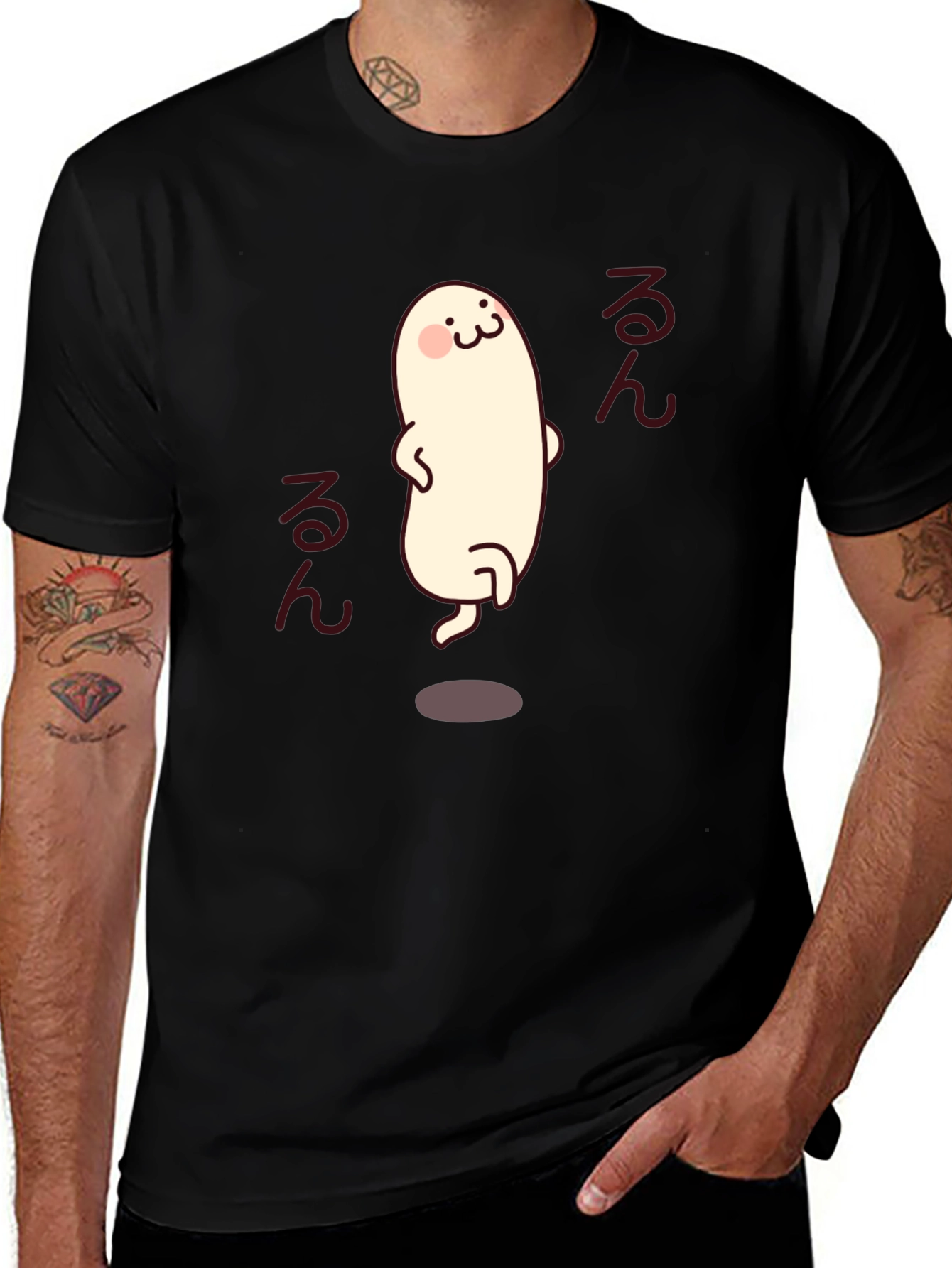 Novelty Cartoon Character Black T-Shirt