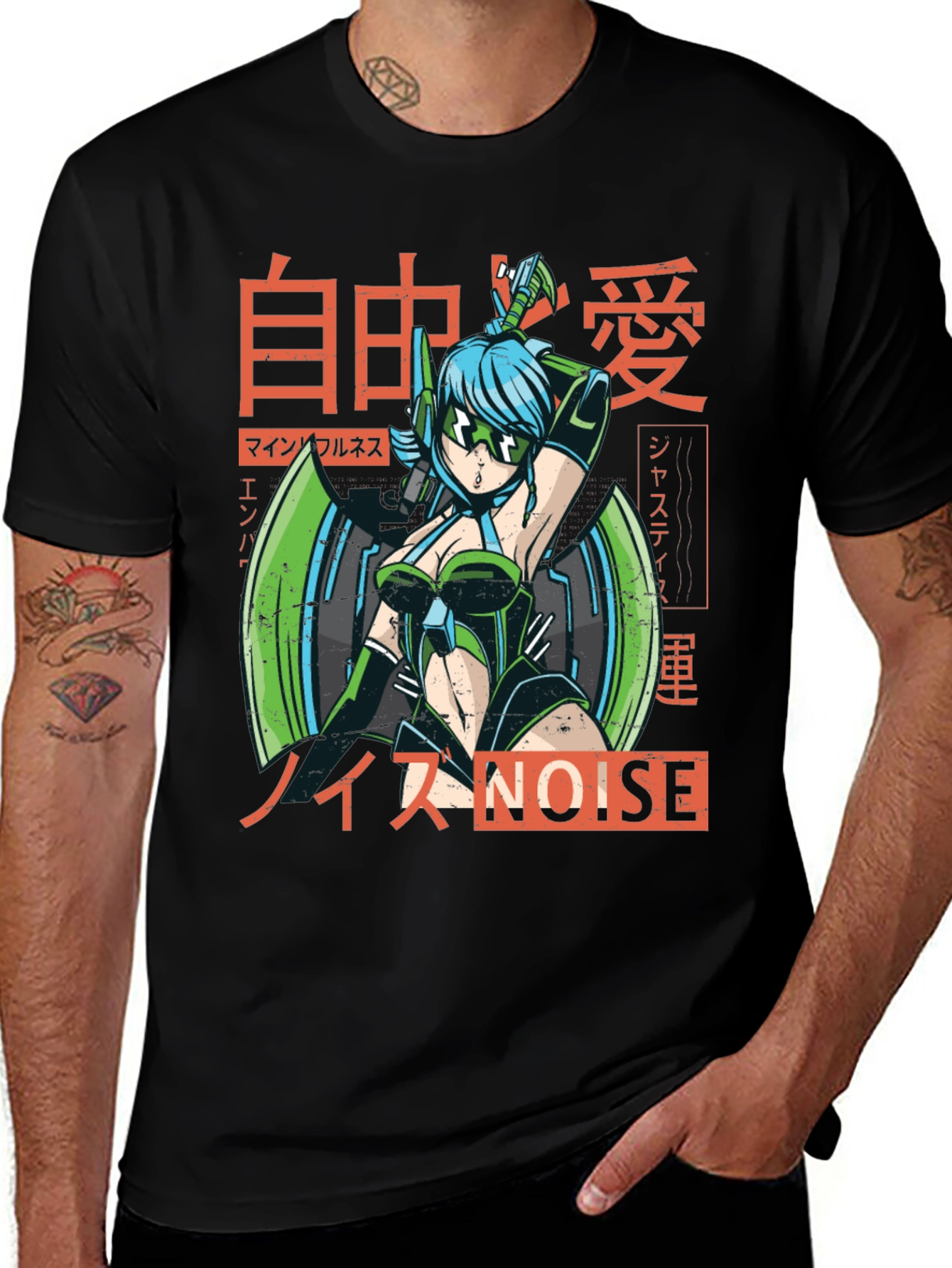 Variant 7 of Anime Cyberpunk Style Graphic Tee