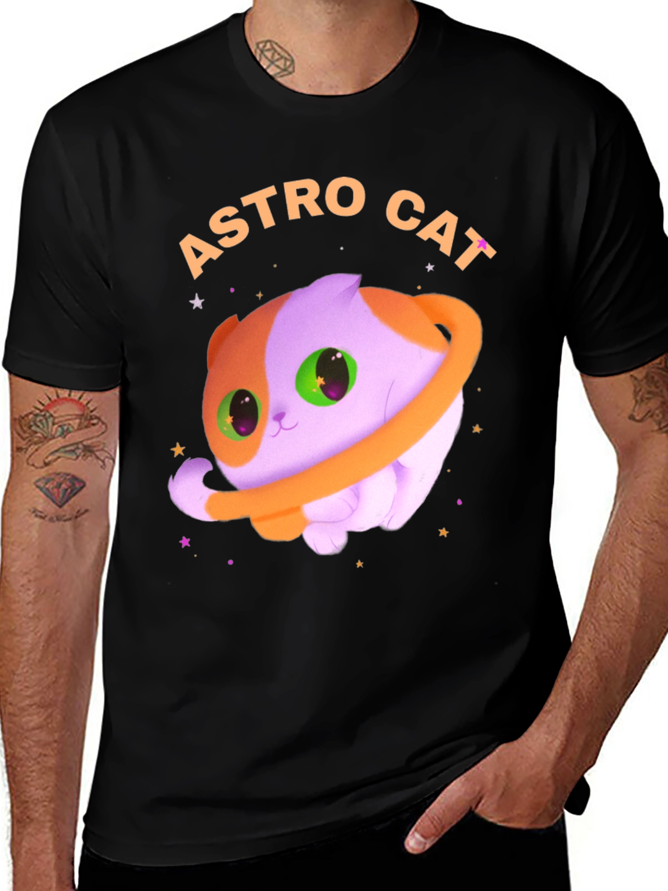 Variant 26 of Astro Cat Graphic Tee - Space Kitten T-Shirt