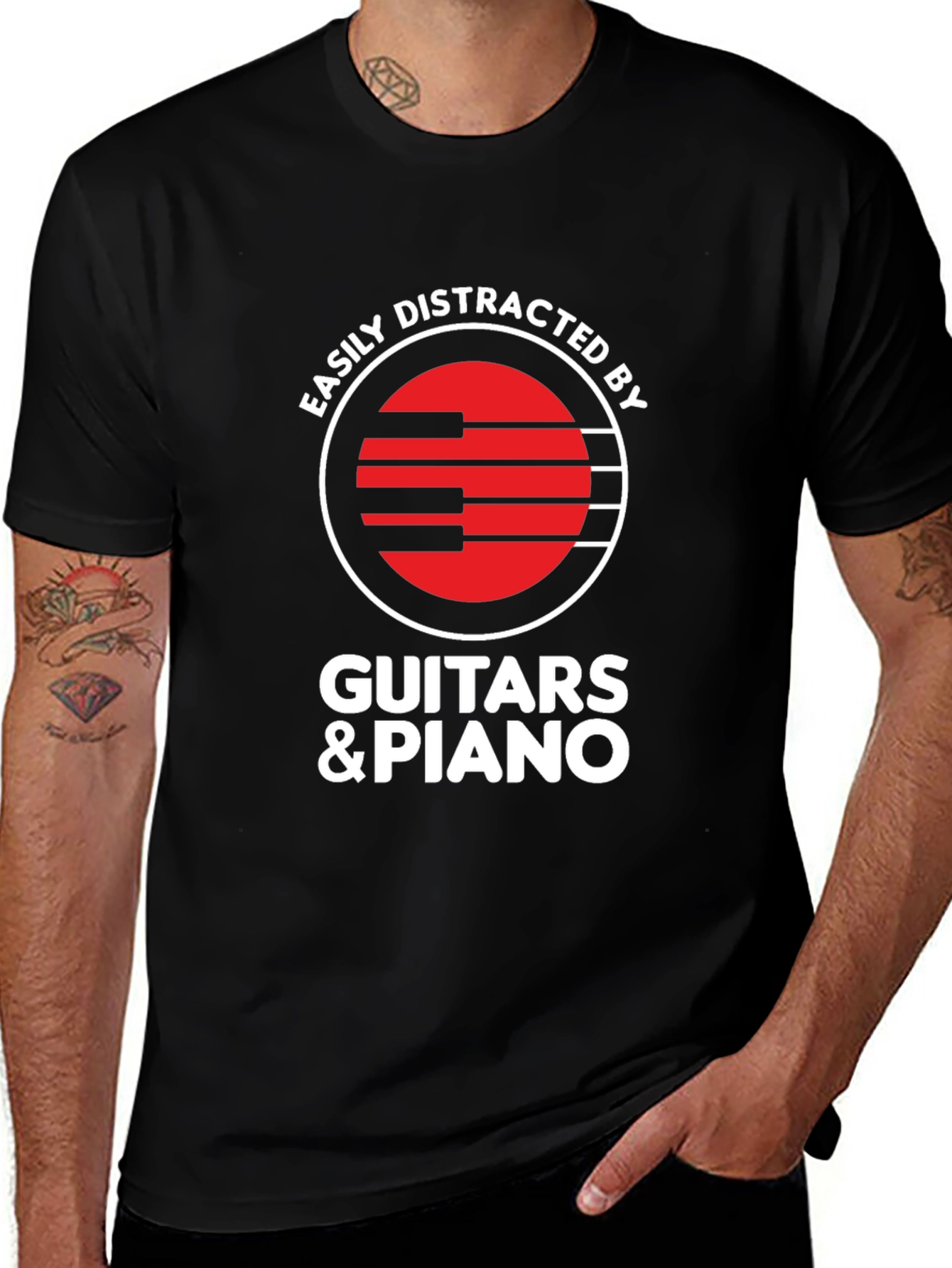 Variant 11 of Easily Distracted By Guitars & Piano T-Shirt