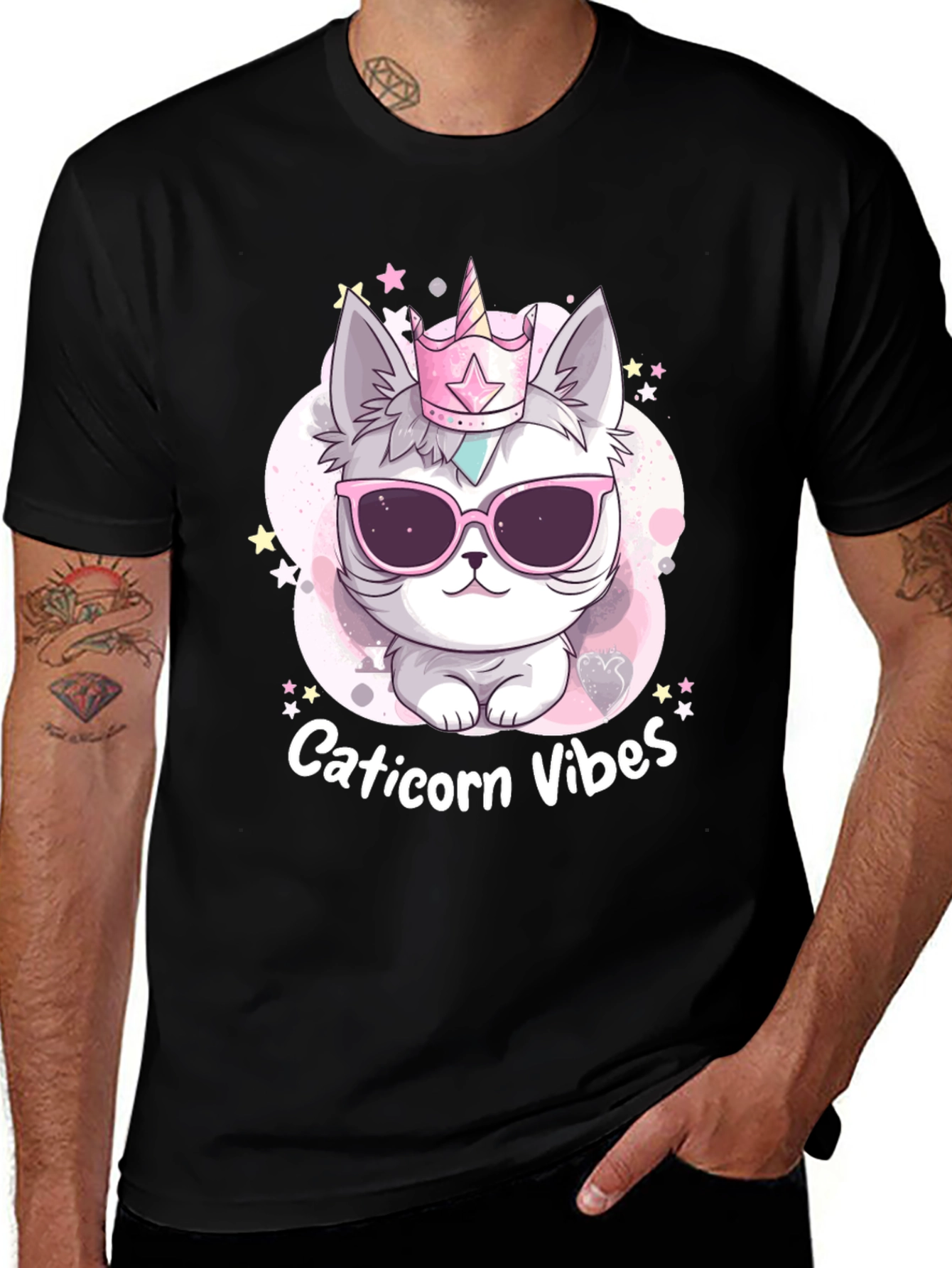 Caticorn Vibes T-Shirt: Cute Cat Unicorn Design
