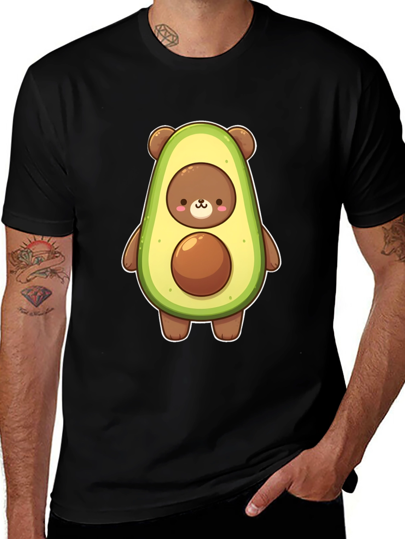Variant 16 of Avocado Bear Graphic Tee - Cute and Fun!