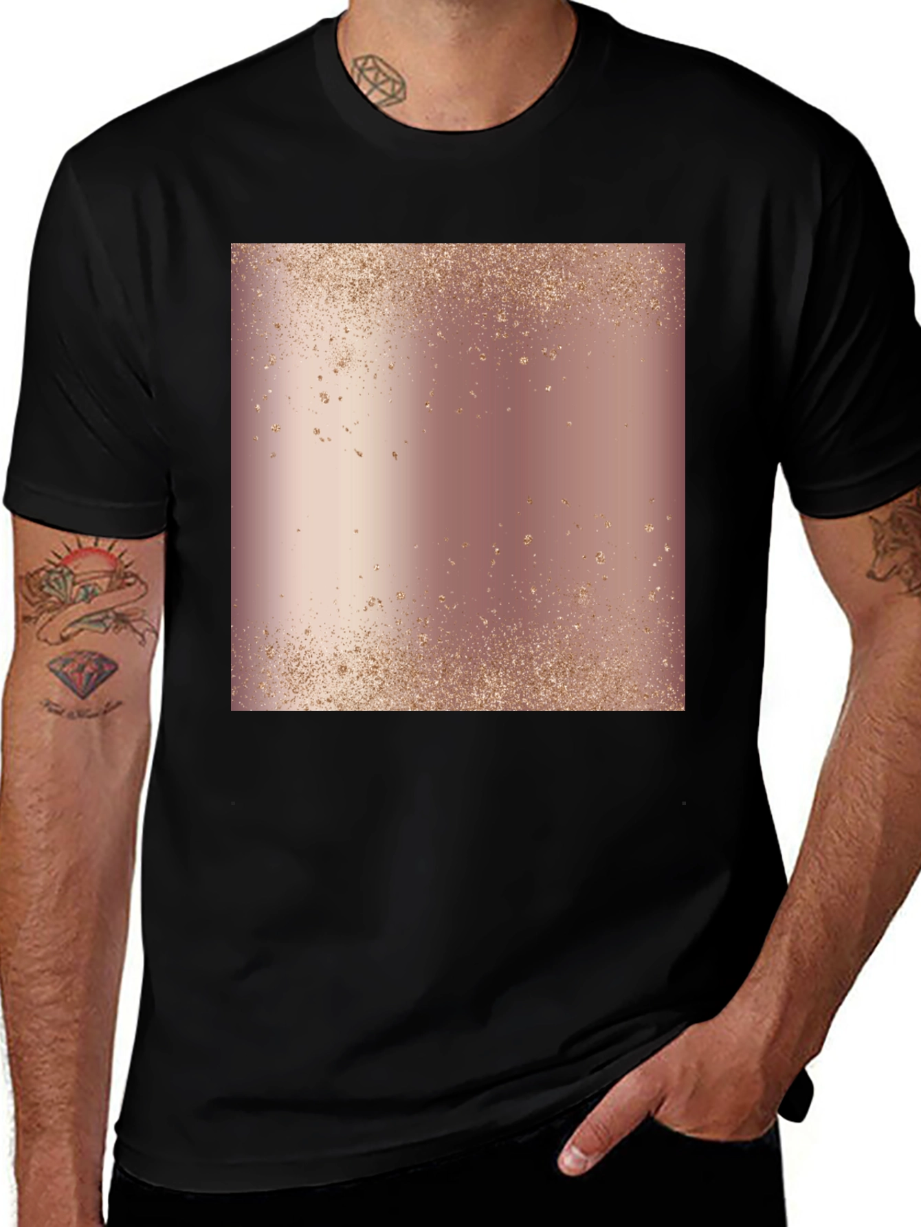 Variant 9 of Rose Gold Glitter Gradient T-Shirt