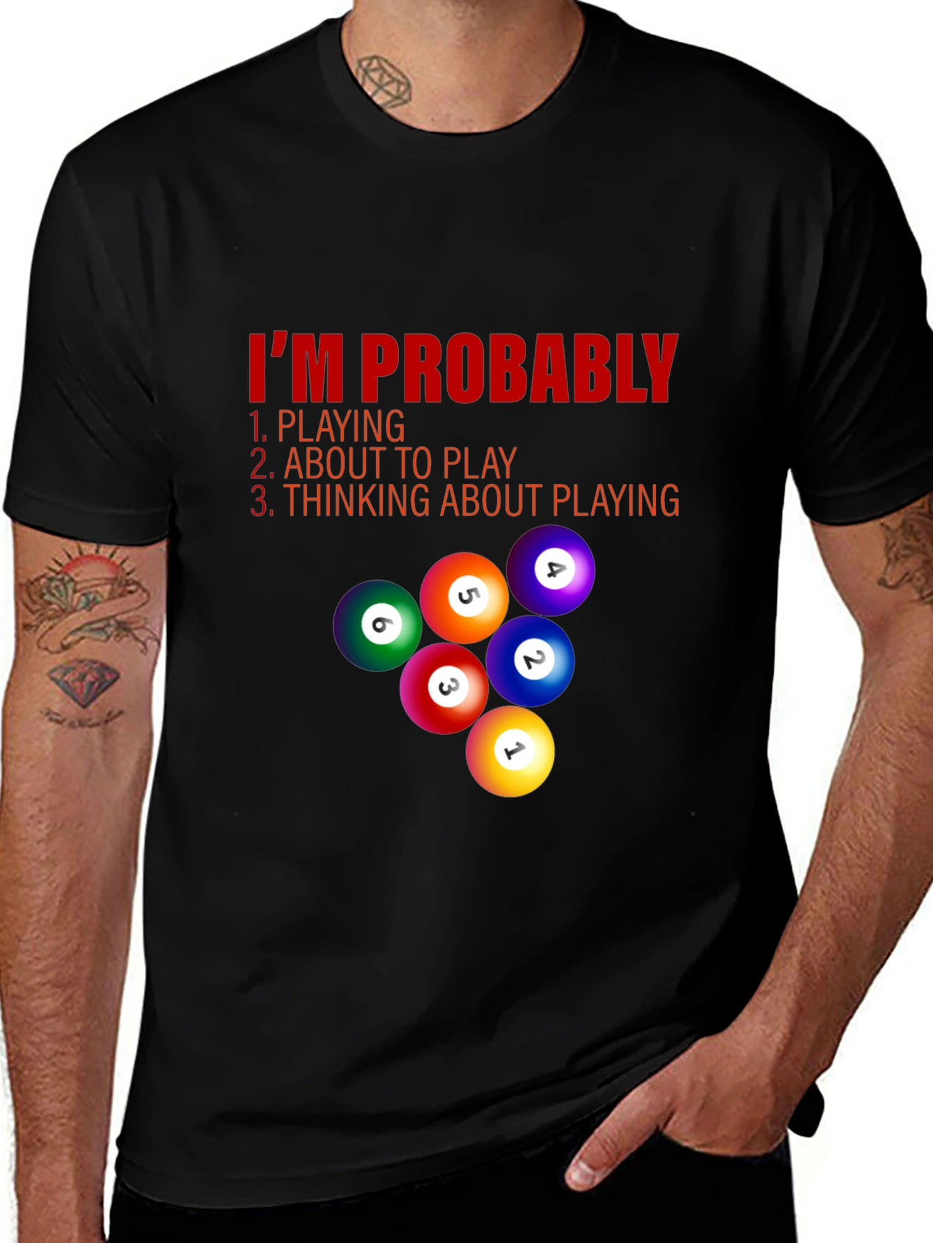 Variant 14 of Billiard Player T-Shirt - I'm Probably Playing