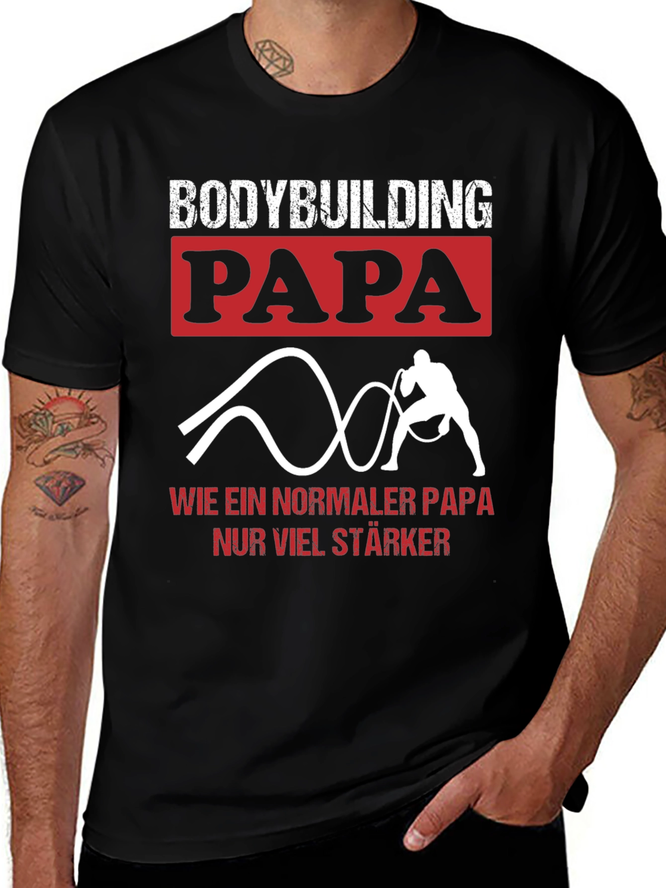 Variant 28 of Bodybuilding Papa T-Shirt - Strong Dad Workout Tee