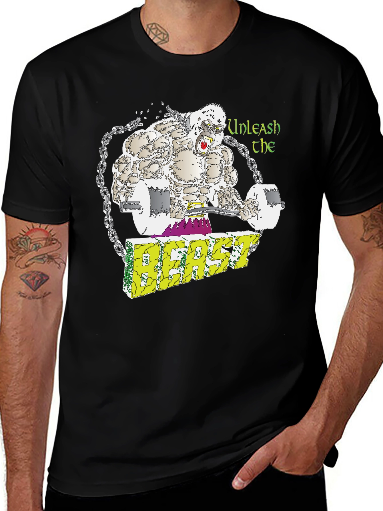 Variant 25 of Unleash the Beast Graphic Tee - Gym Gorilla
