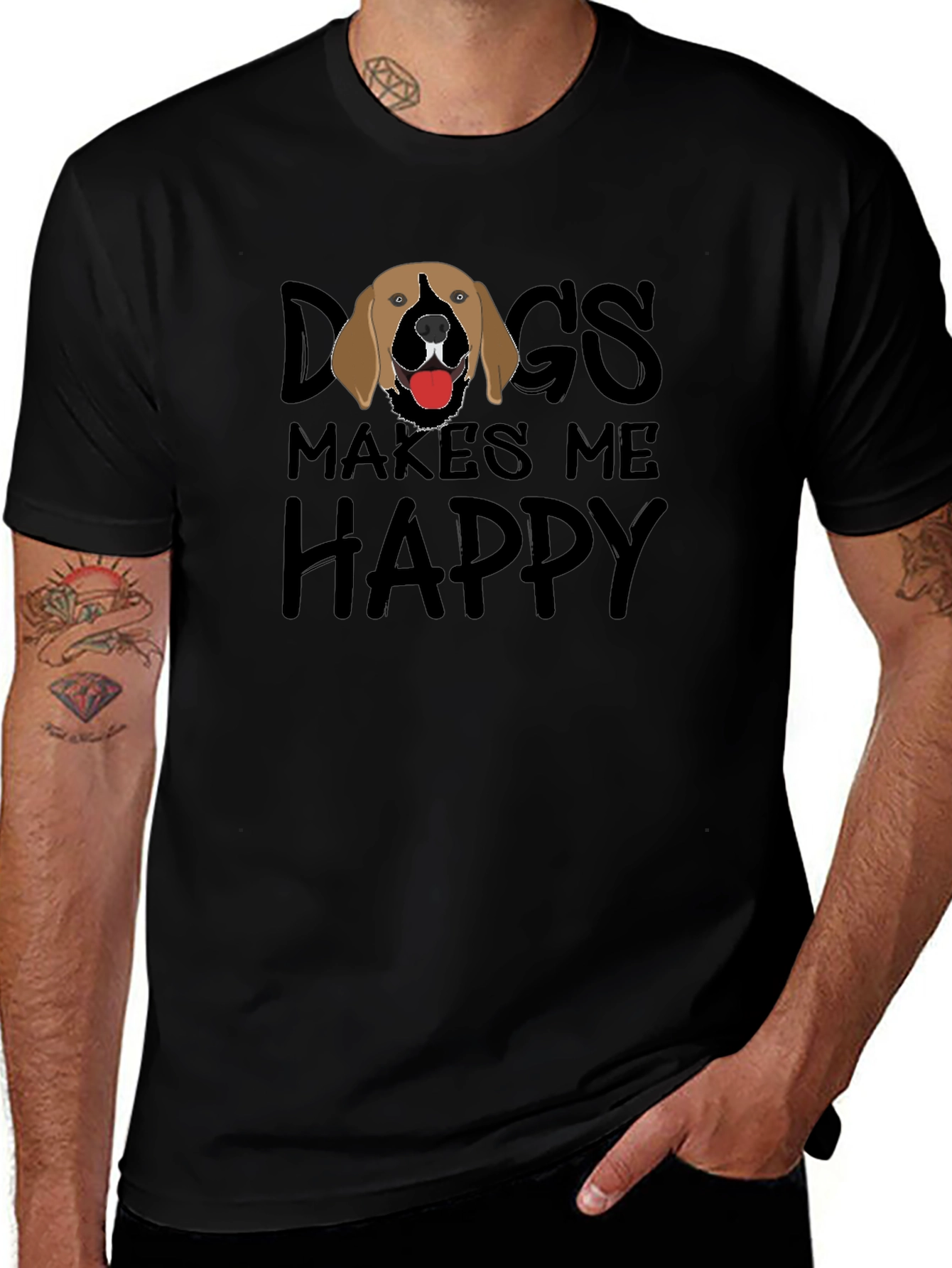 Variant 11 of Dogs Make Me Happy Graphic T-Shirt