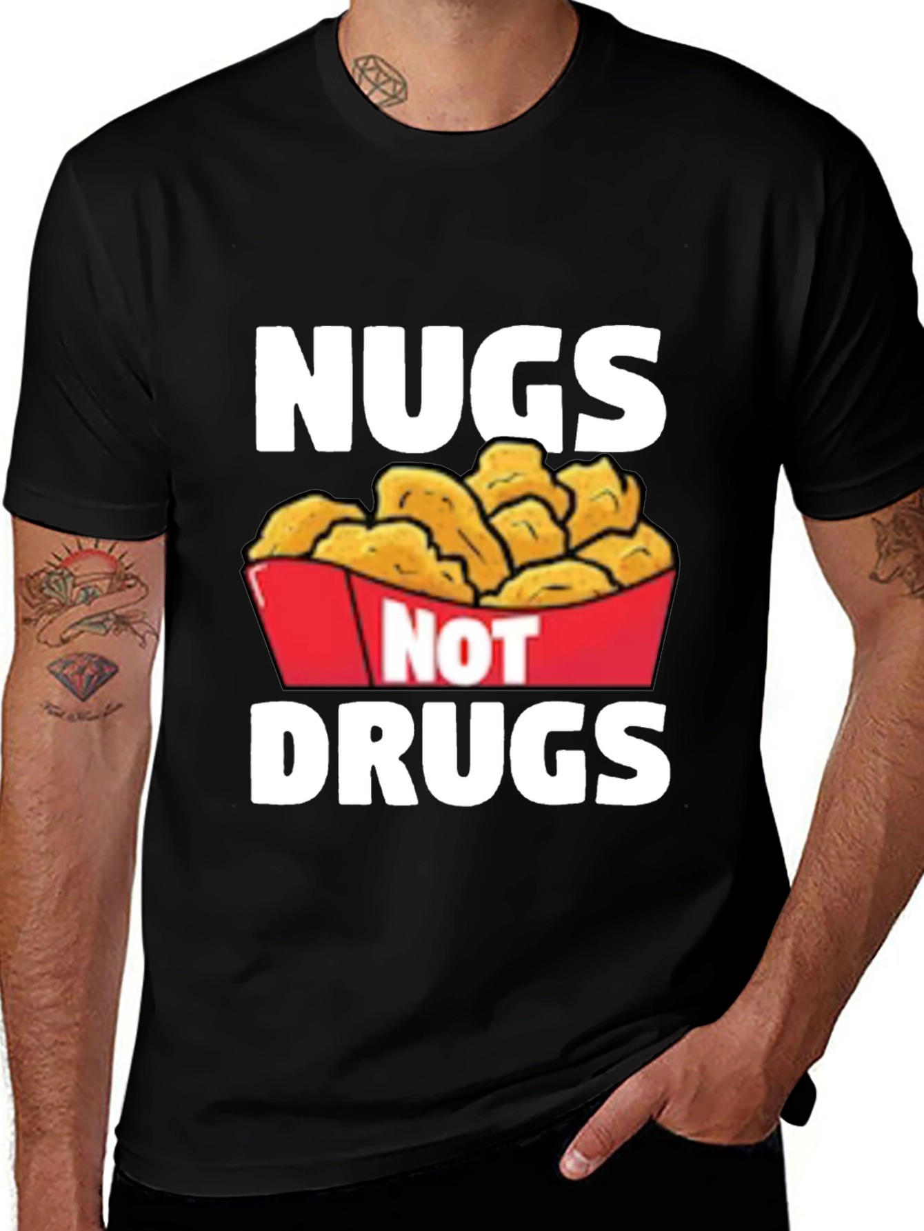 Variant 25 of Nugs Not Drugs Graphic T-Shirt - Funny Foodie Tee