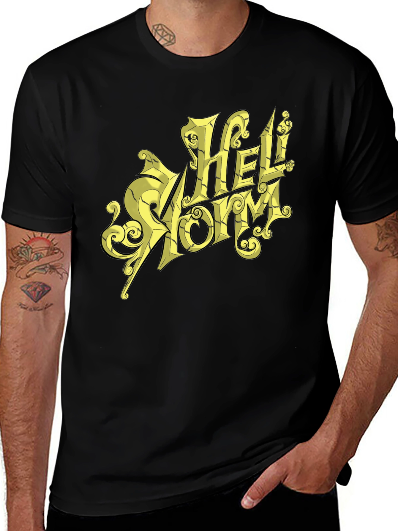 Variant 8 of Hellstorm Graphic Print Black T-Shirt