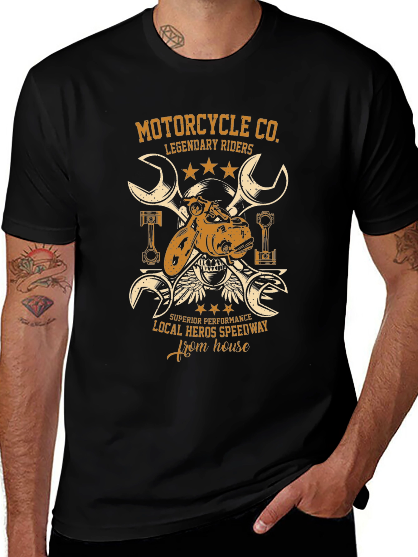 Variant 12 of Motorcycle Co. Rider Graphic Tee - Black