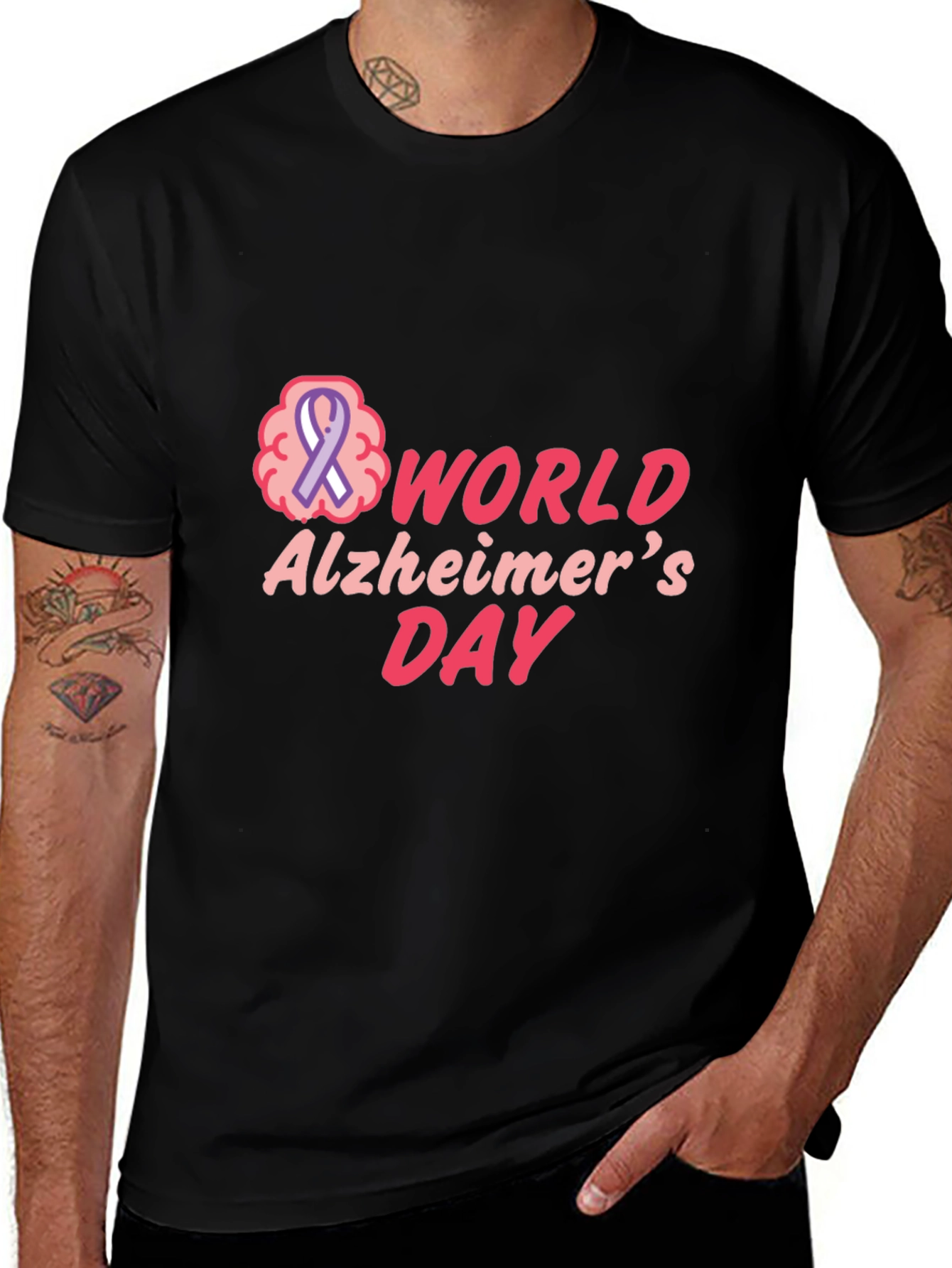 World Alzheimer's Day Black T-Shirt