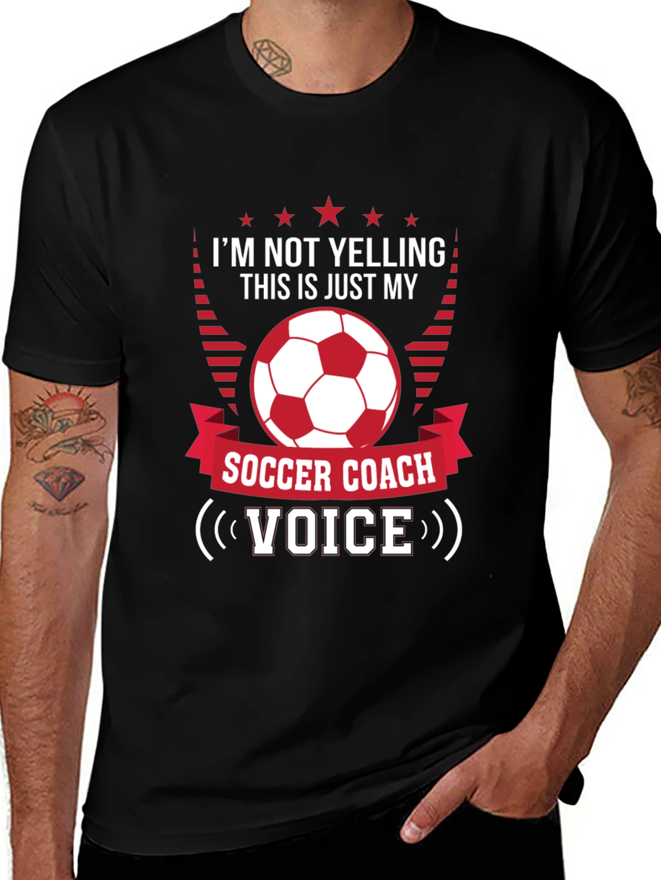 Variant 11 of Soccer Coach Voice T-Shirt - Funny Sports Tee