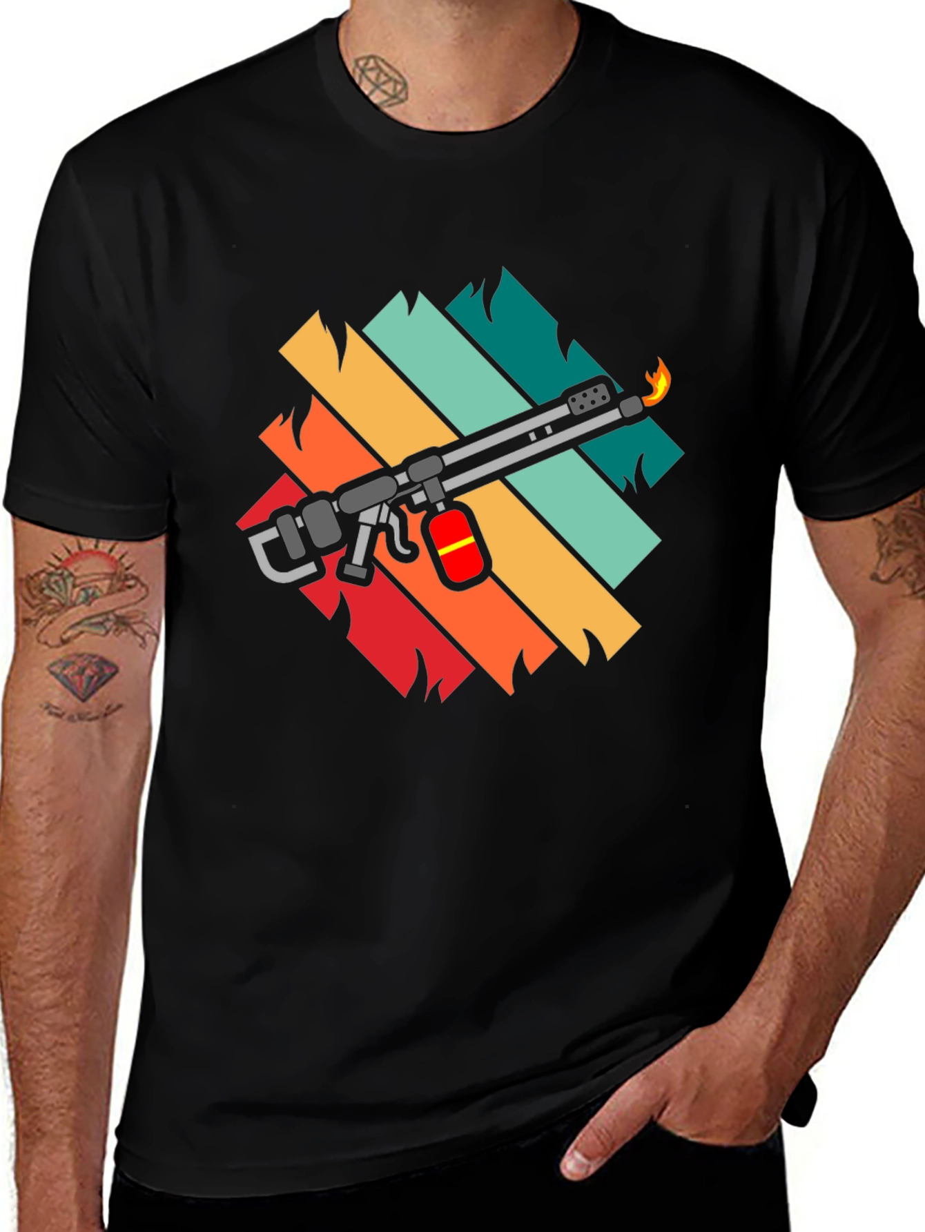 Variant 22 of Retro Blowtorch Tee - Cool Fire Tool Graphic T-Shirt