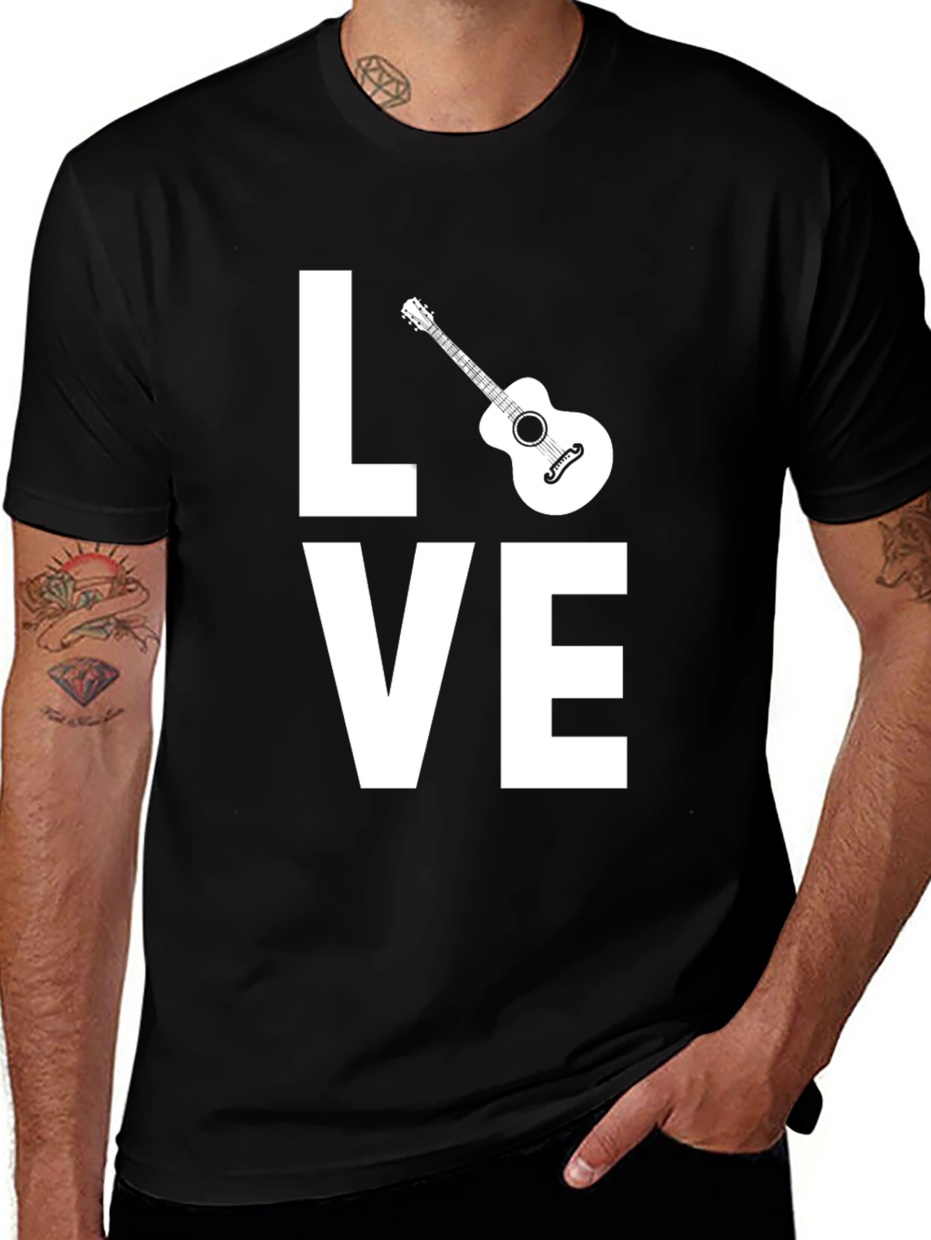 Variant 19 of Love Guitar Graphic T-Shirt - Musician Tee