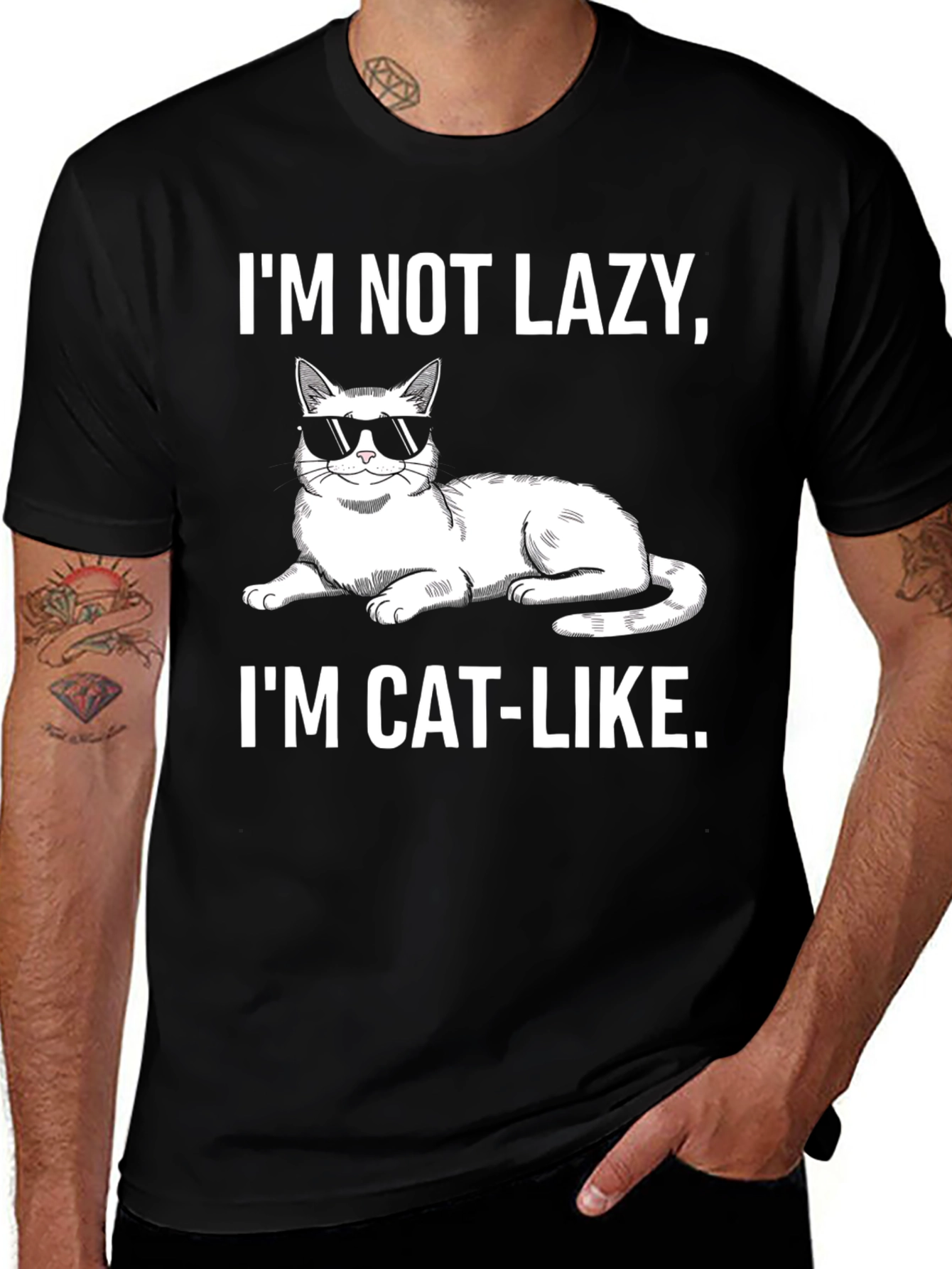 Variant 25 of Funny Cat-Like T-Shirt: I'm Not Lazy
