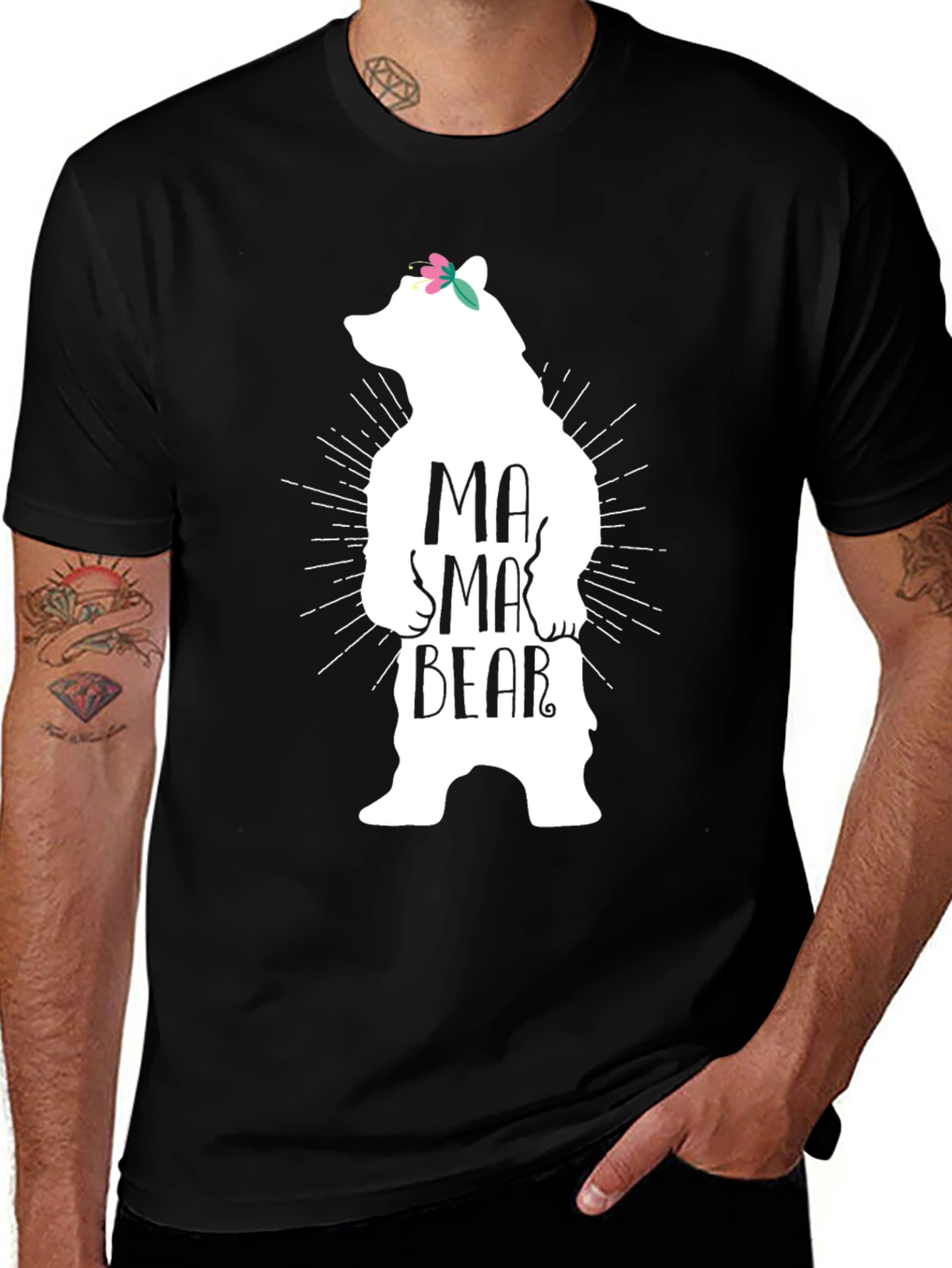 Variant 15 of Mama Bear Graphic Tee - Black