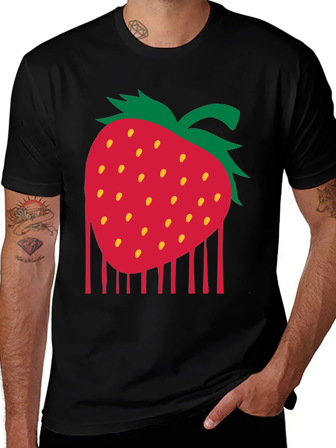 Variant 22 of Strawberry Drip Graphic Tee - Modern Style