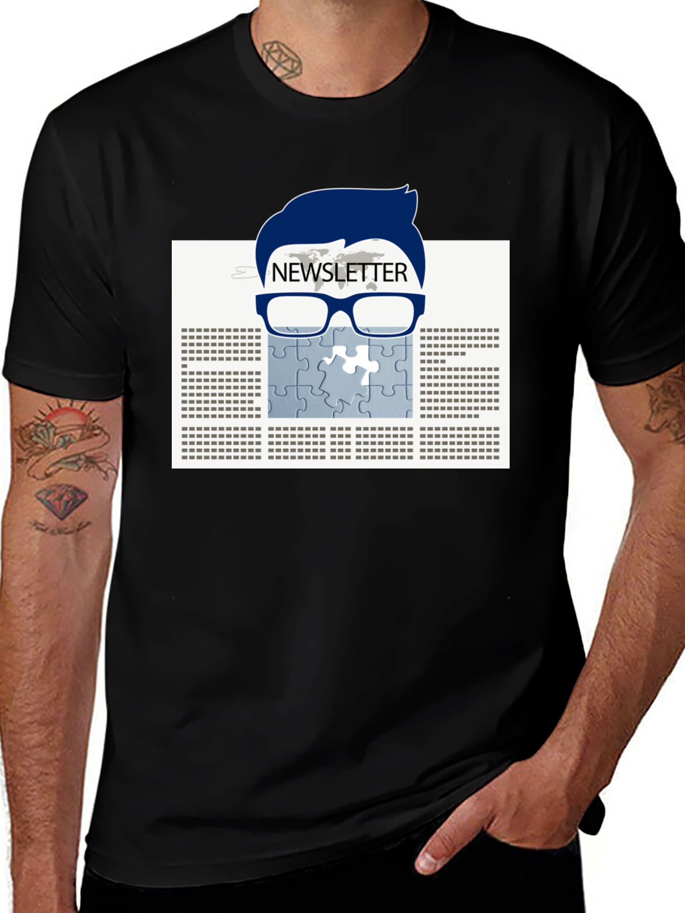 Newsletter Puzzle Tee - Geeky Style