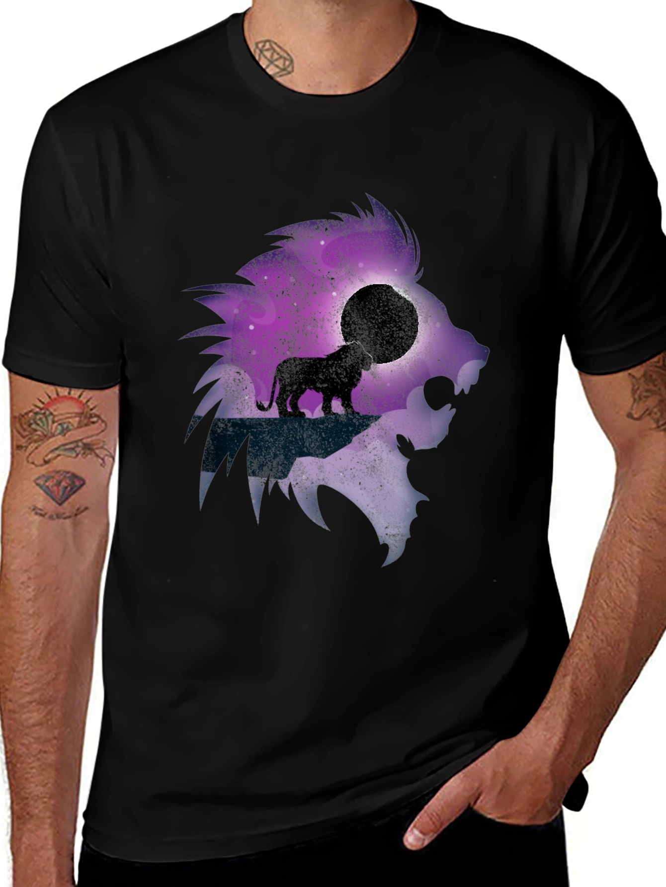 Variant 25 of Lion Galaxy Graphic Print T-Shirt