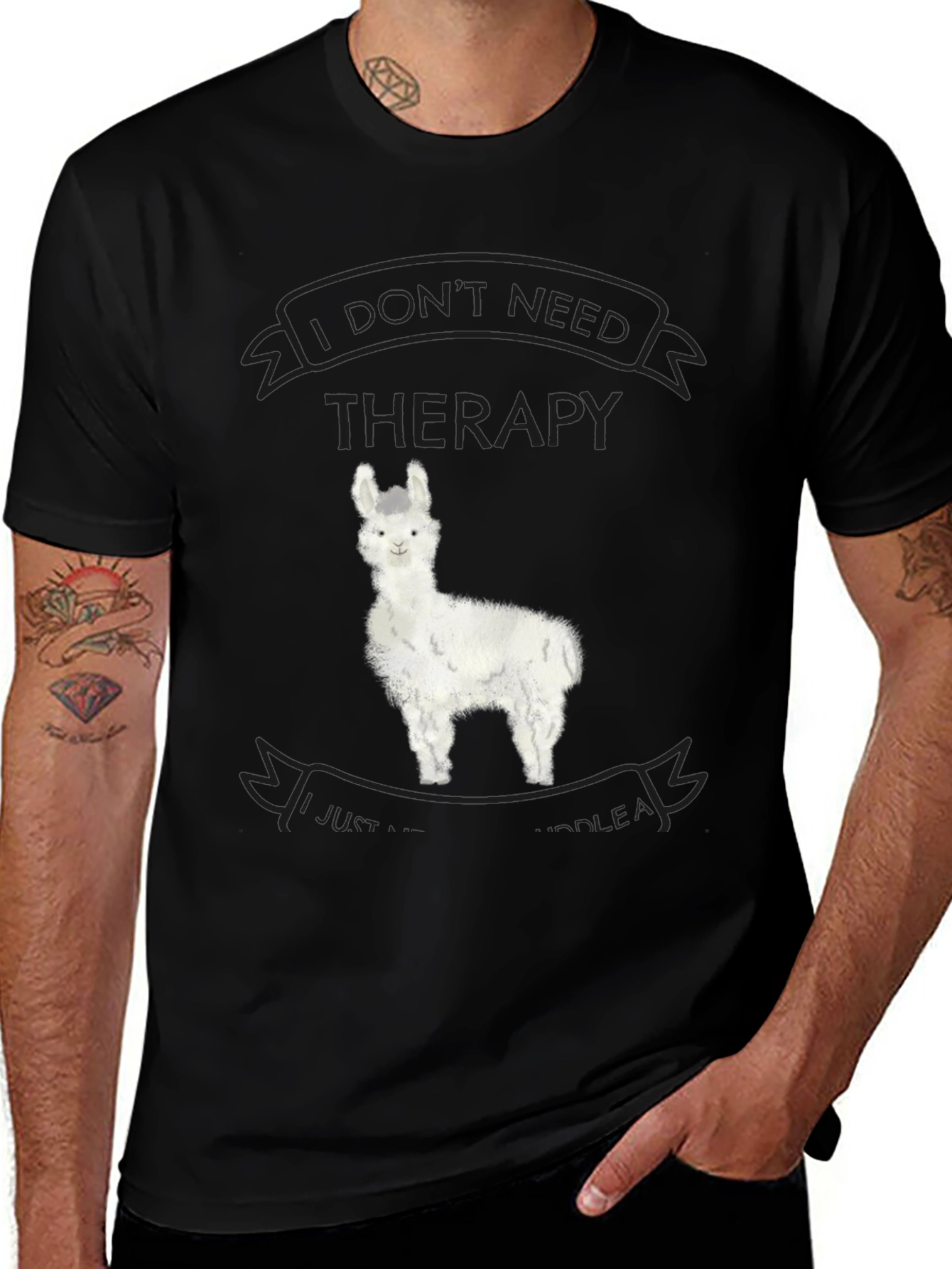 Variant 29 of Alpaca Therapy T-Shirt - Funny Llama Graphic Tee