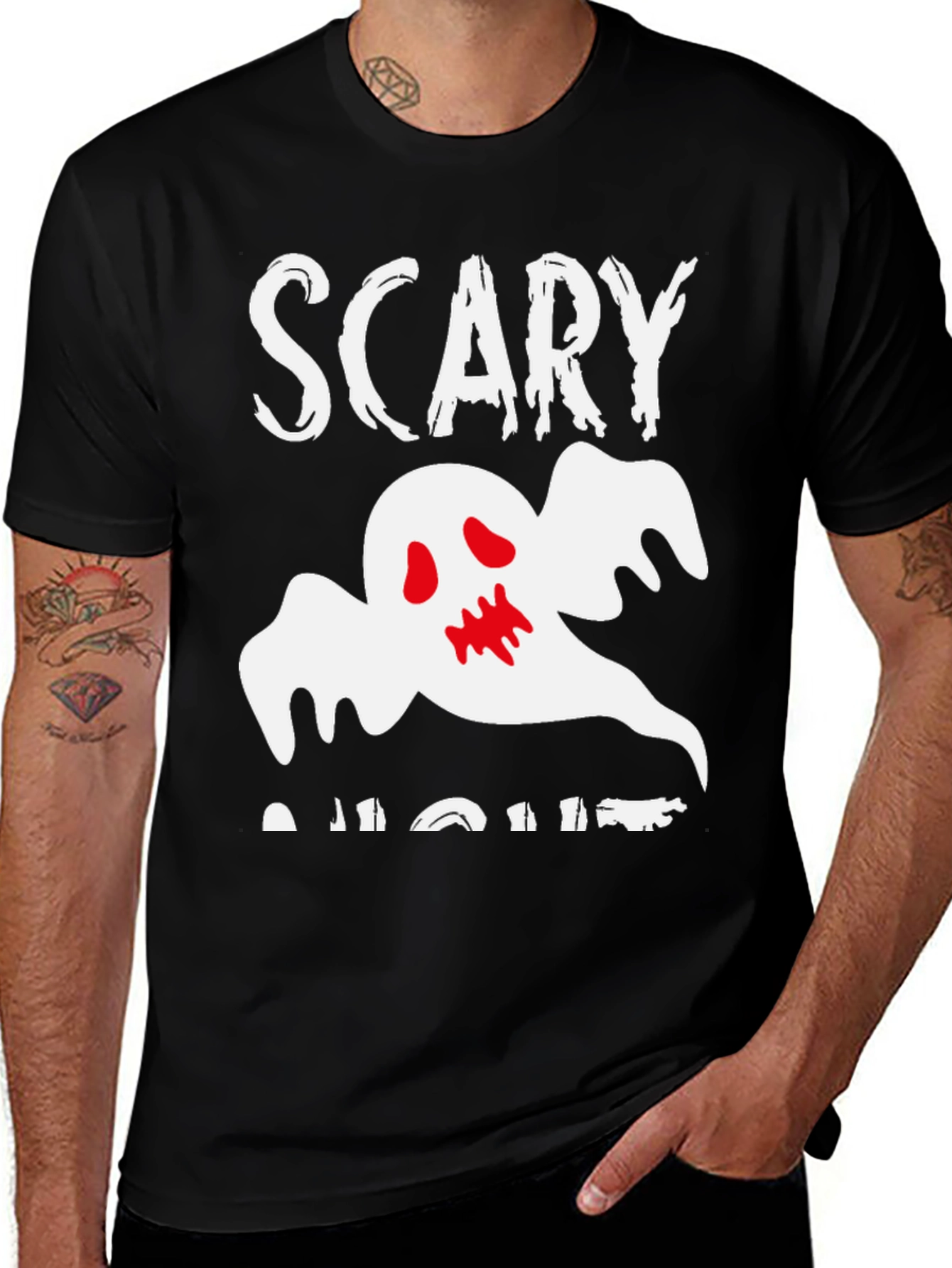 Scary Night Ghost Graphic T-Shirt