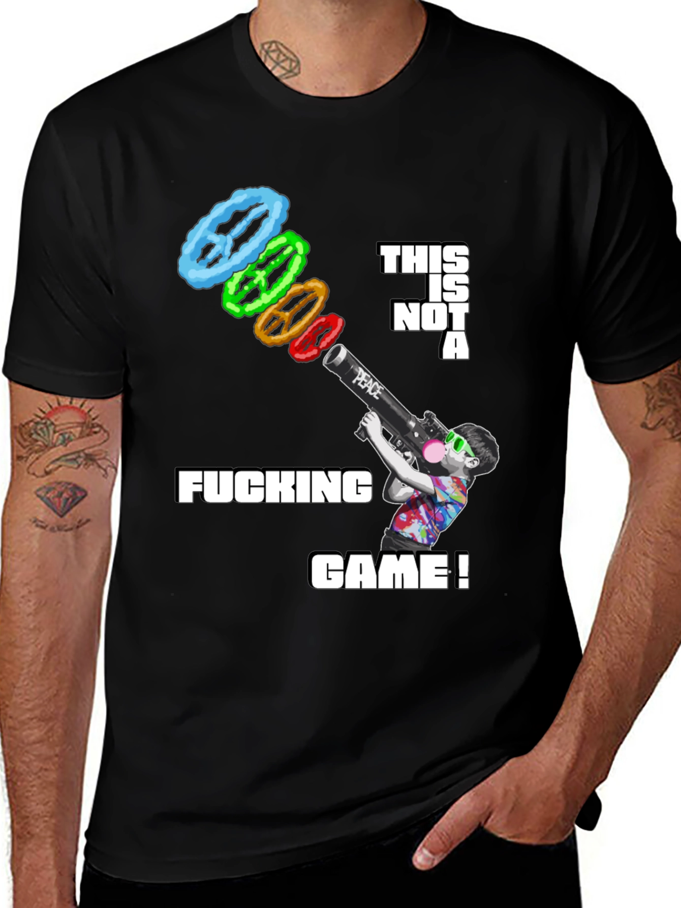 Variant 8 of Edgy Graphic Tee - This is Not A Game!