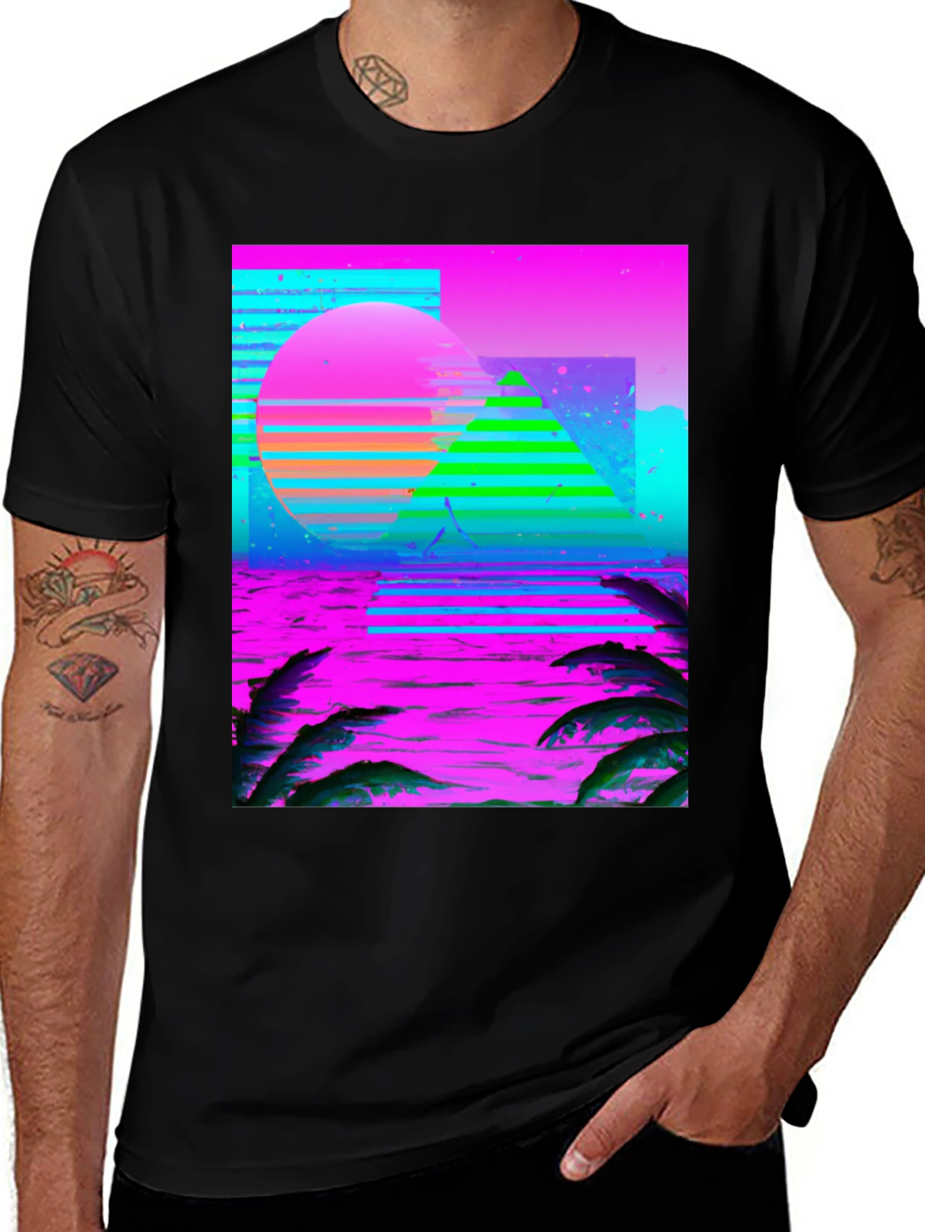 Variant 3 of Vaporwave T-Shirt: Retro Sunset Graphic Tee