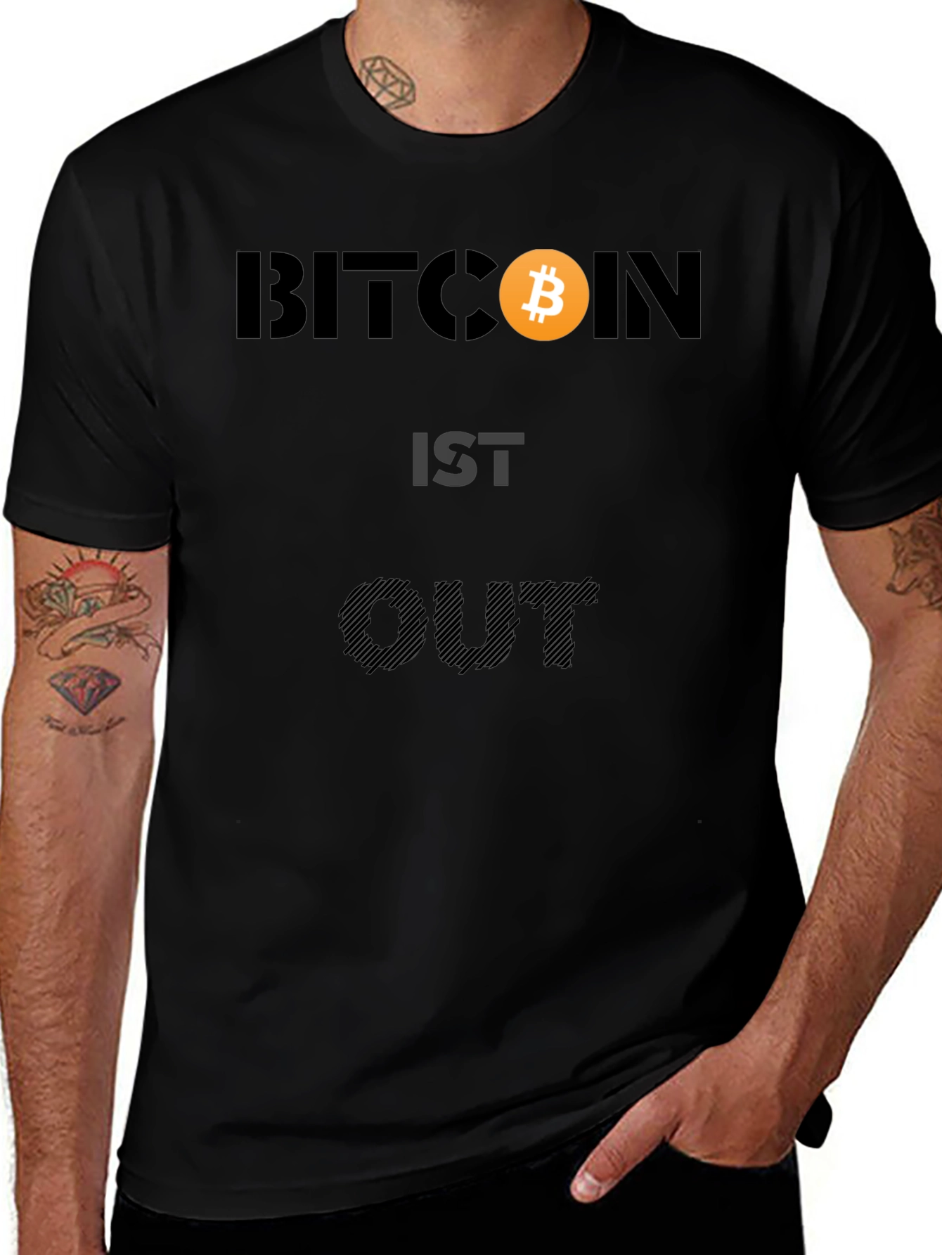 Variant 19 of Bitcoin IST OUT Black Graphic Tee