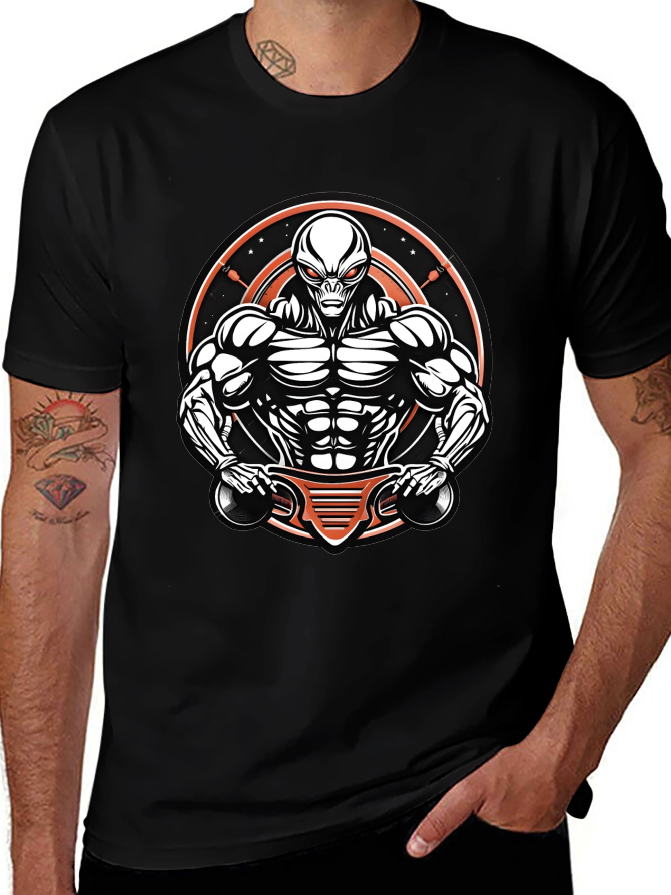 Variant 25 of Alien Gym Rat T-Shirt - Sci-Fi Fitness Apparel