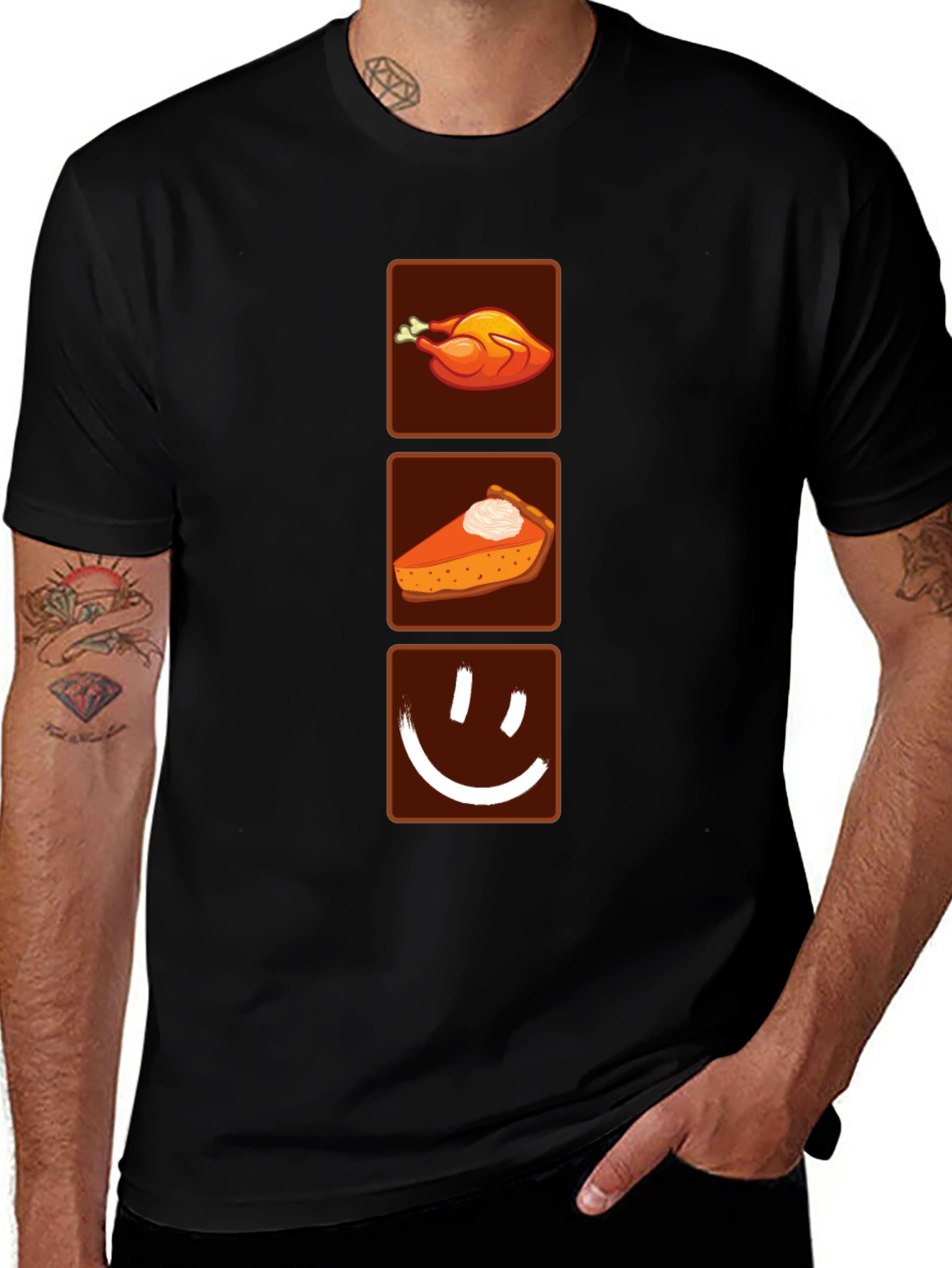 Thanksgiving Menu T-Shirt - Turkey, Pie, Happy