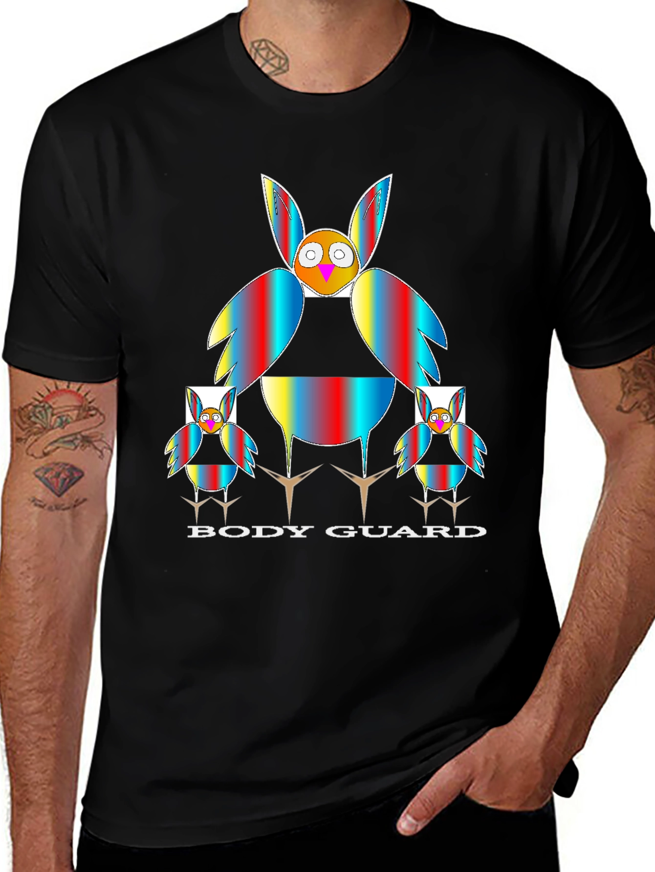 Variant 23 of Body Guard Graphic Tee - Owl Family Protection