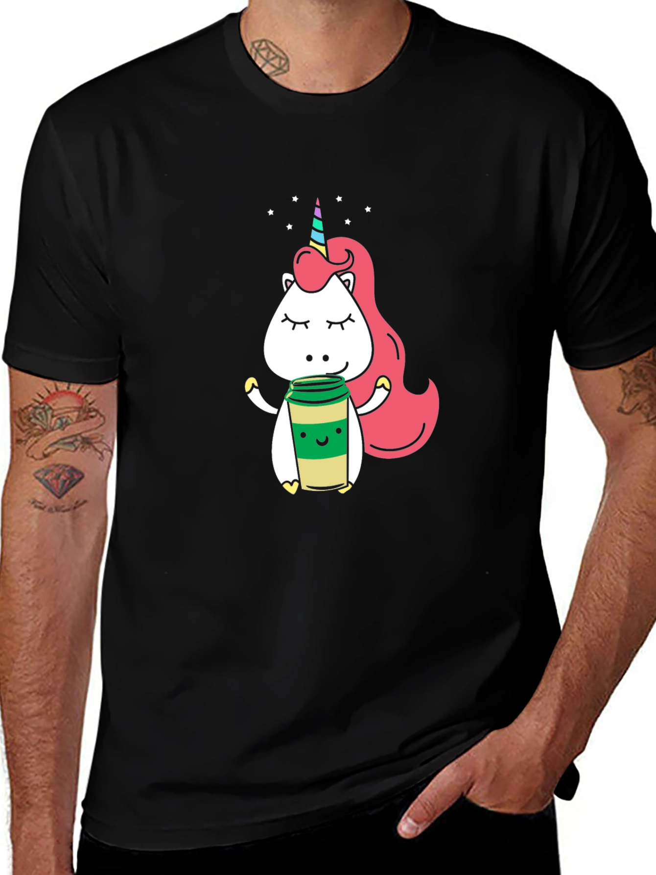 Variant 21 of Unicorn Coffee Graphic Tee - Soft Black T-Shirt