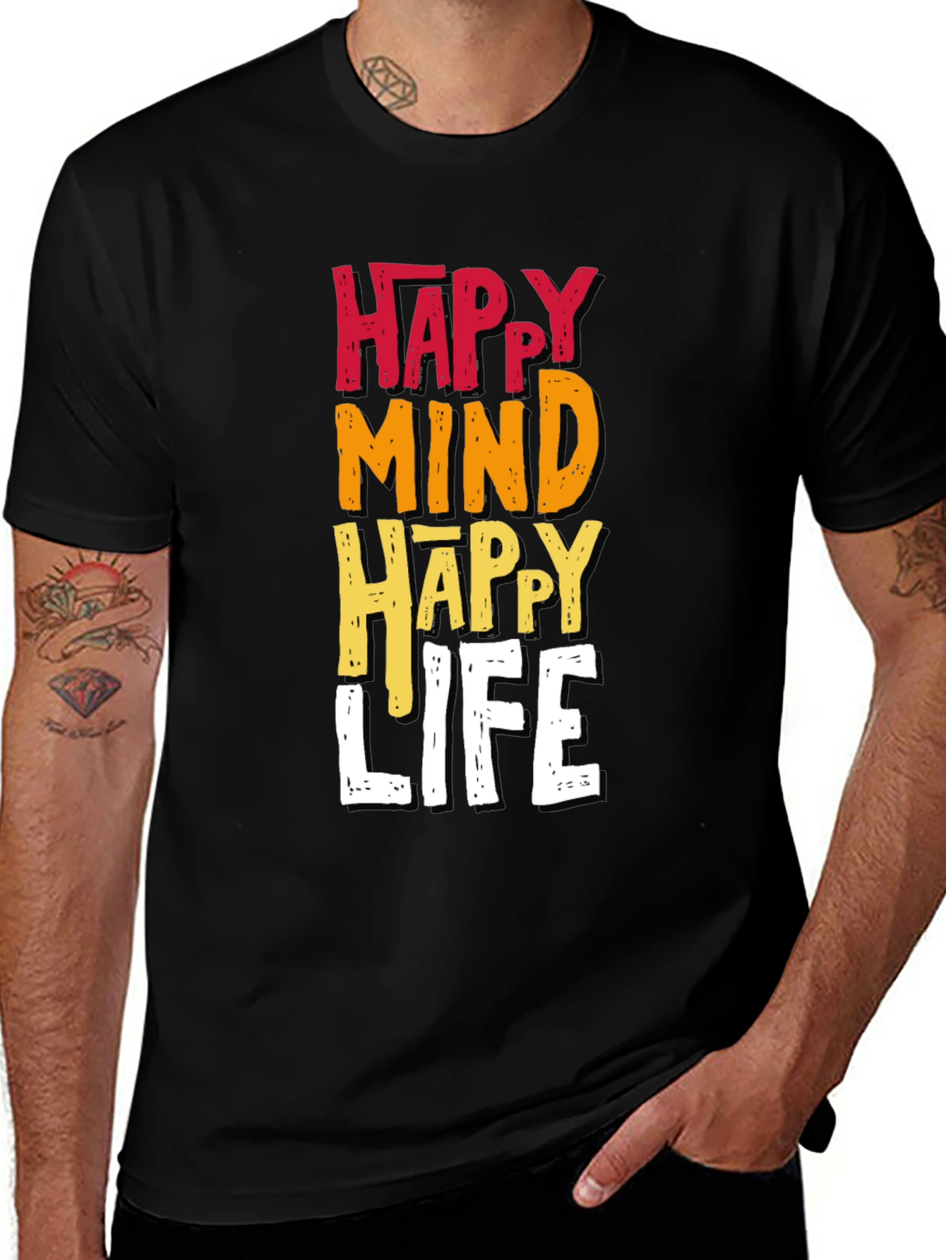 Variant 23 of Happy Mind Happy Life Graphic Tee