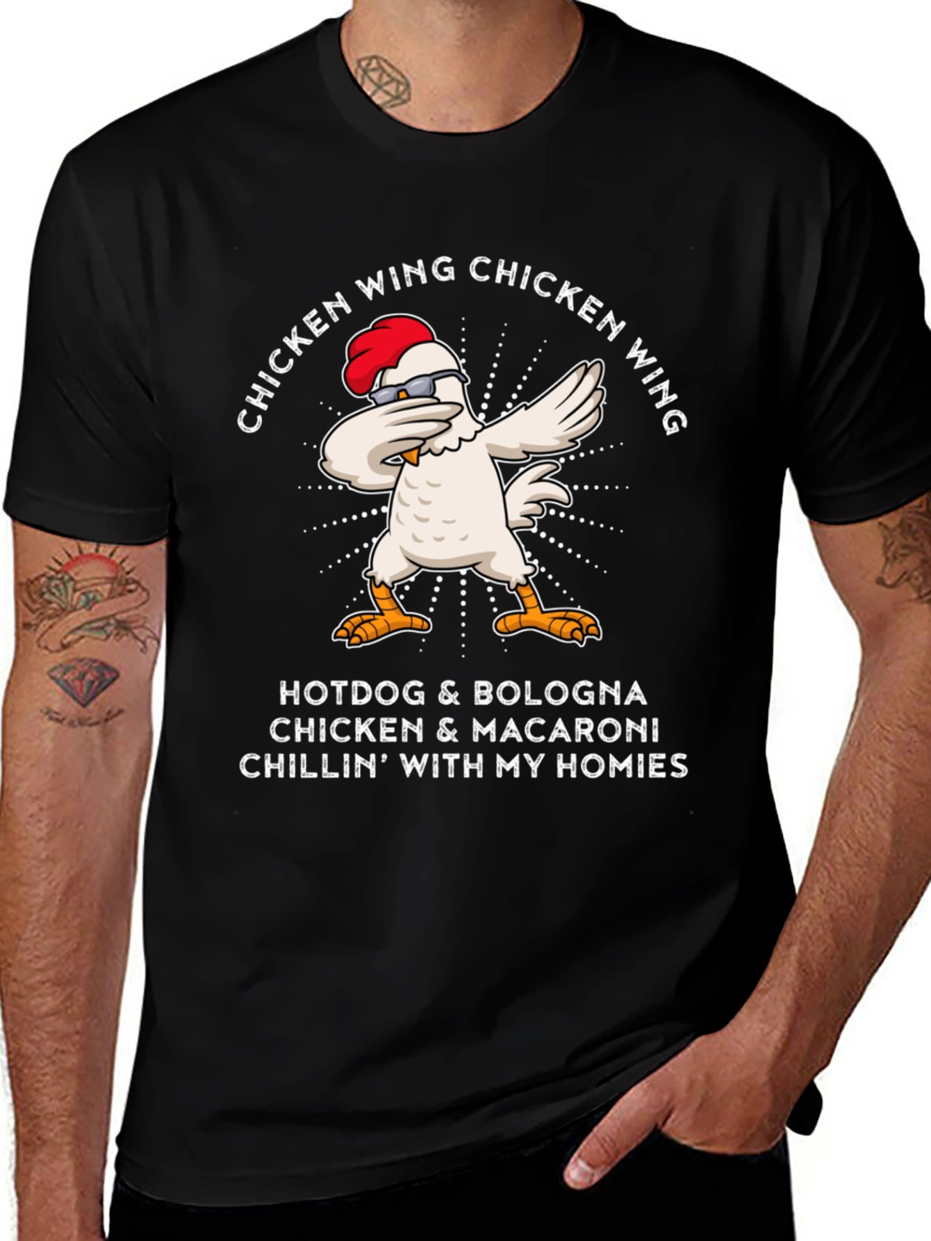 Dabbing Chicken Wing T-Shirt - Funny Foodie Tee