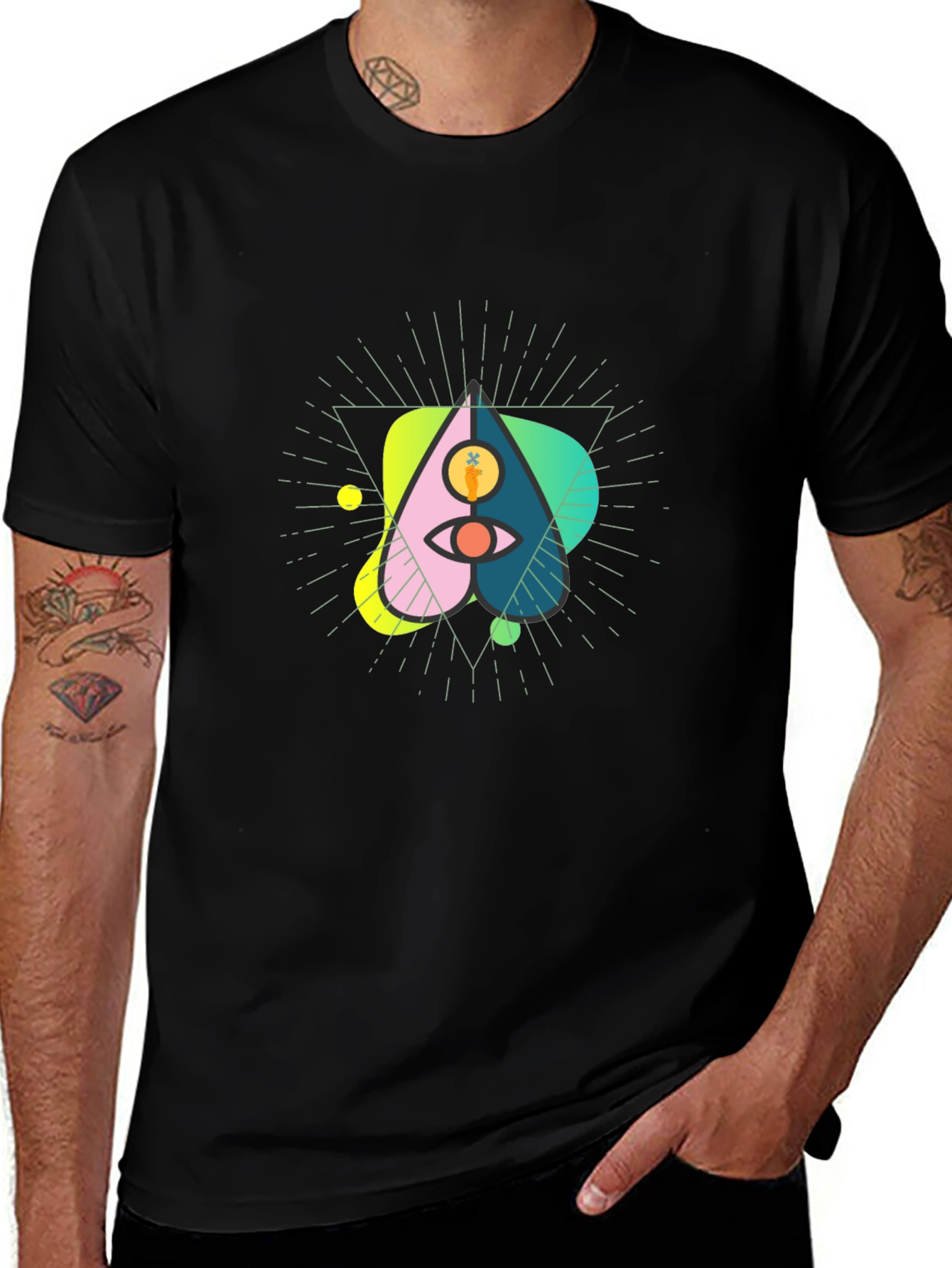 Variant 11 of Abstract Graphic Tee - Eye and Carrot Design