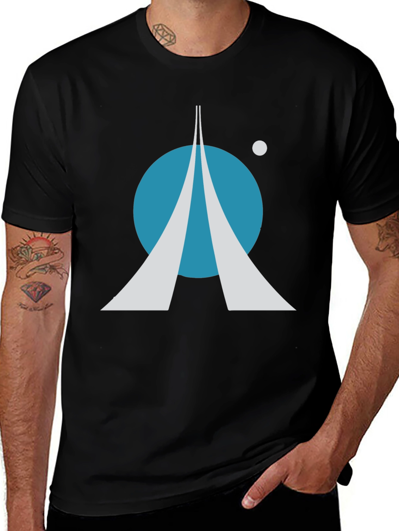 Variant 22 of Space Exploration T-Shirt: Retro Rocket Launch Design