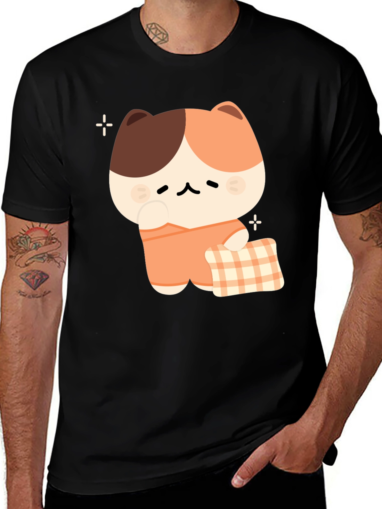 Variant 28 of Cute Cartoon Cat T-Shirt - Sleepy Style