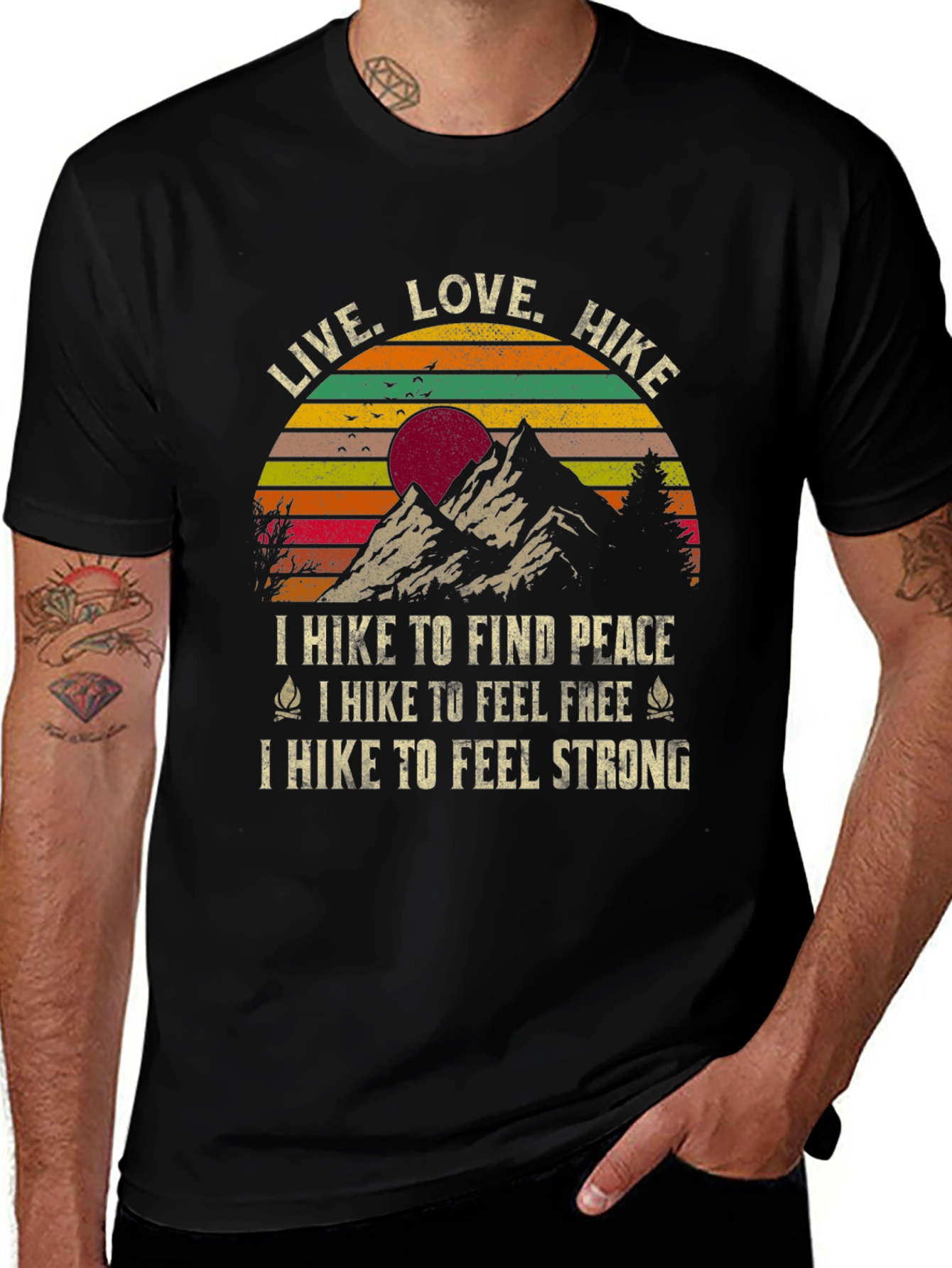 Variant 20 of Live Love Hike Graphic Tee - Mountain Adventure T-Shirt