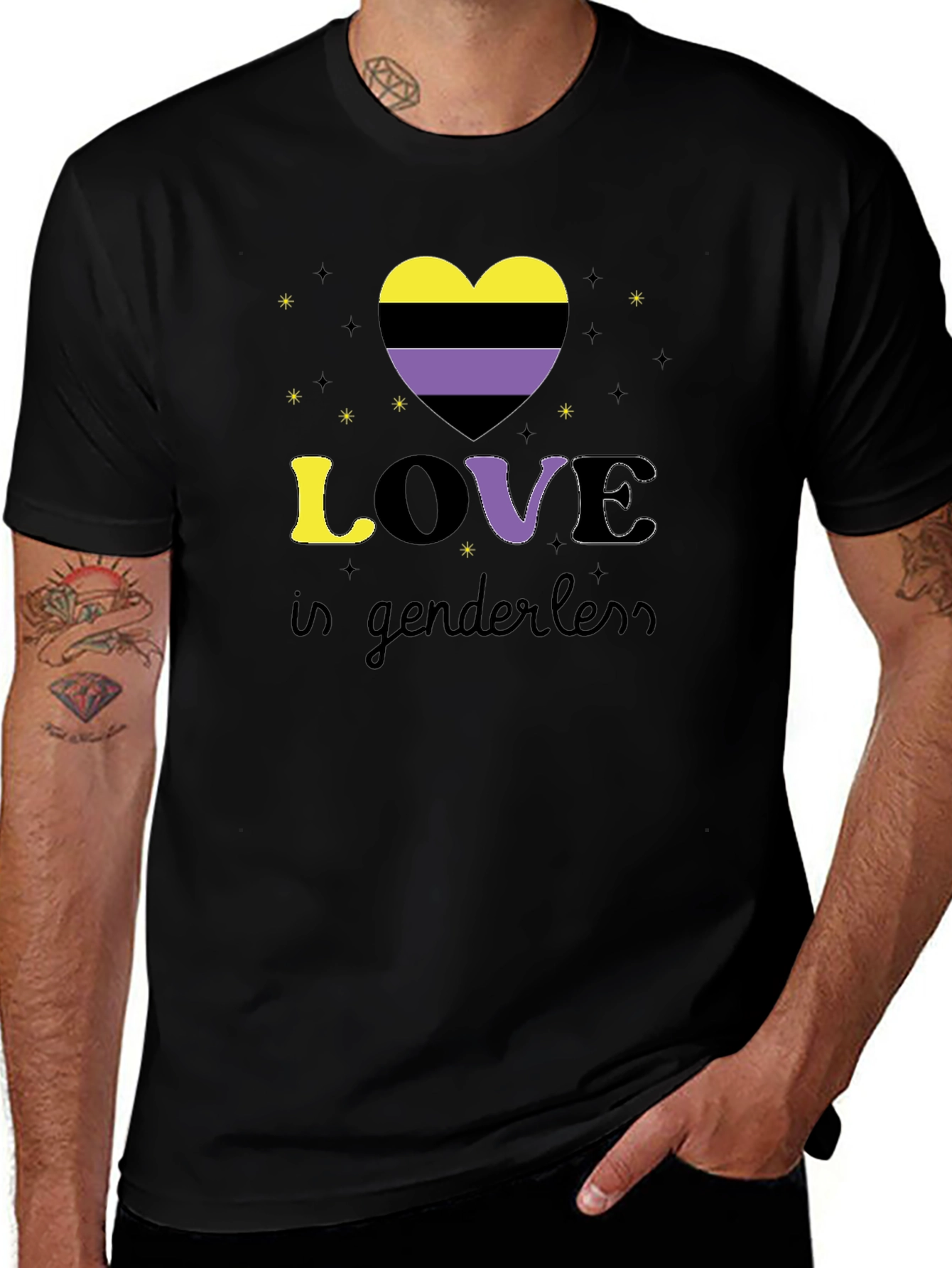 Non-Binary Pride Love is Genderless Graphic T-Shirt
