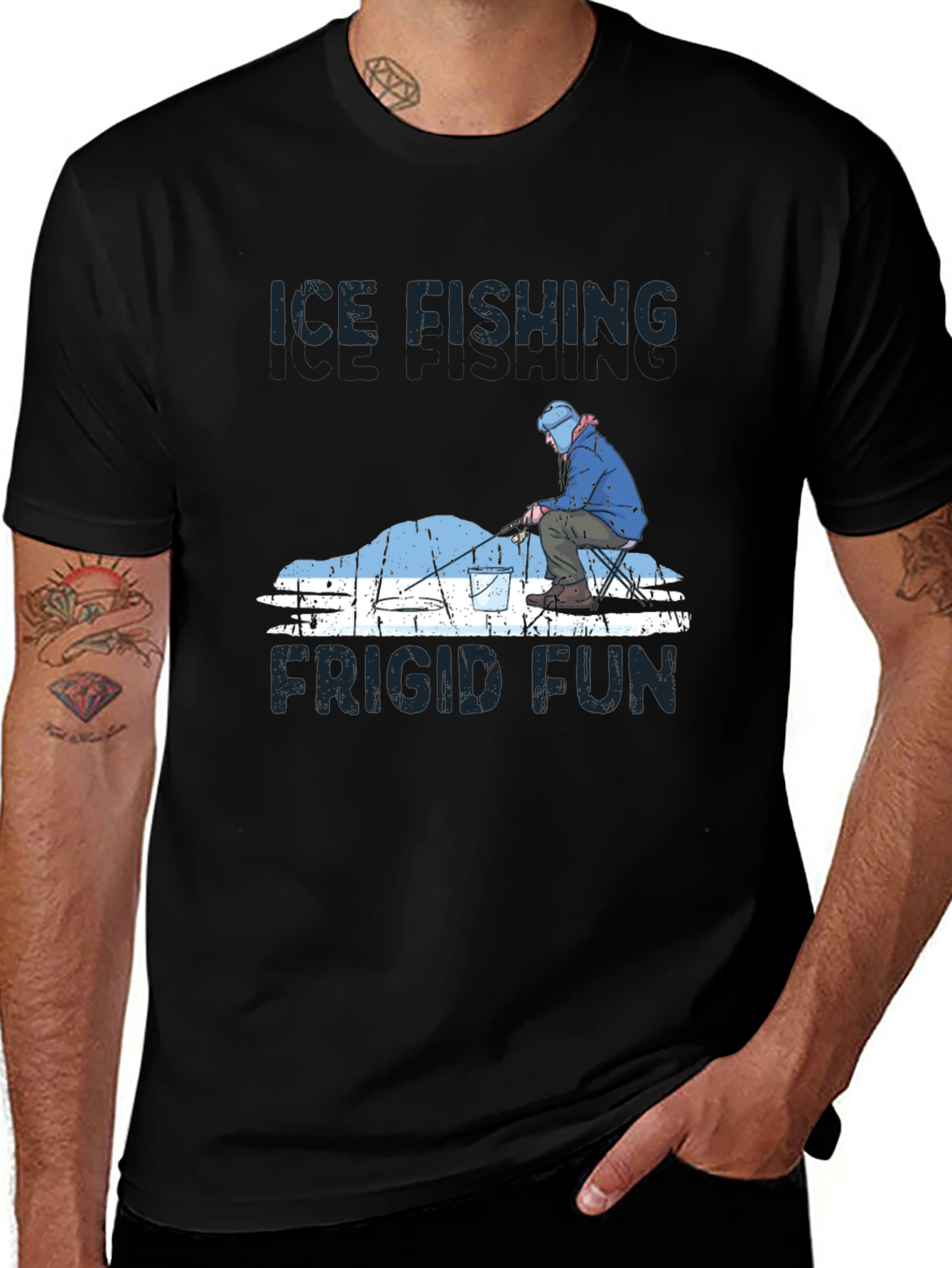 Ice Fishing Frigid Fun Graphic T-Shirt