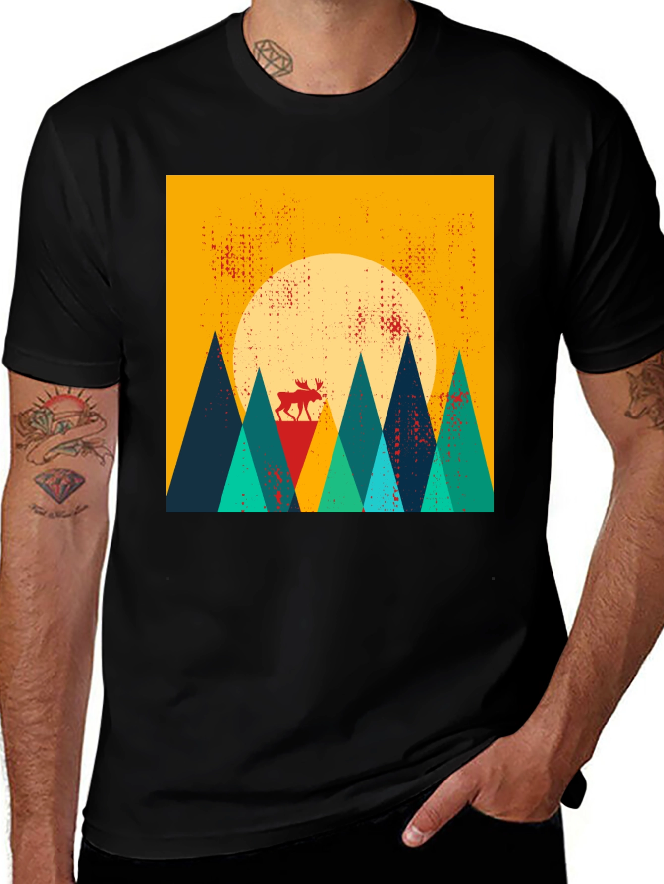 Variant 23 of Geometric Moose T-Shirt