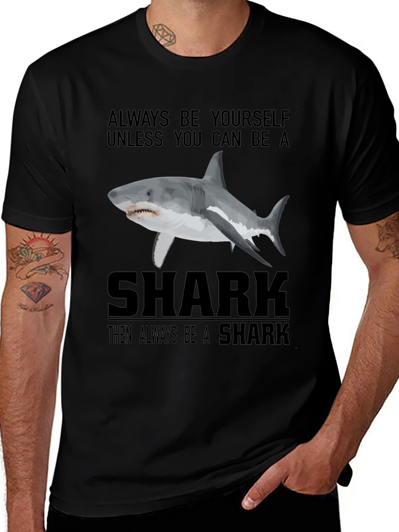 Variant 12 of Always Be Yourself Shark Graphic T-Shirt